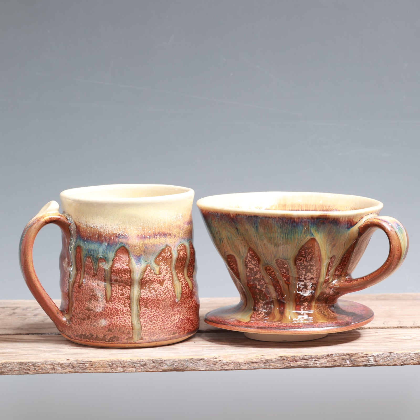 Alabaster over Copper Float Mug with Pour over Set