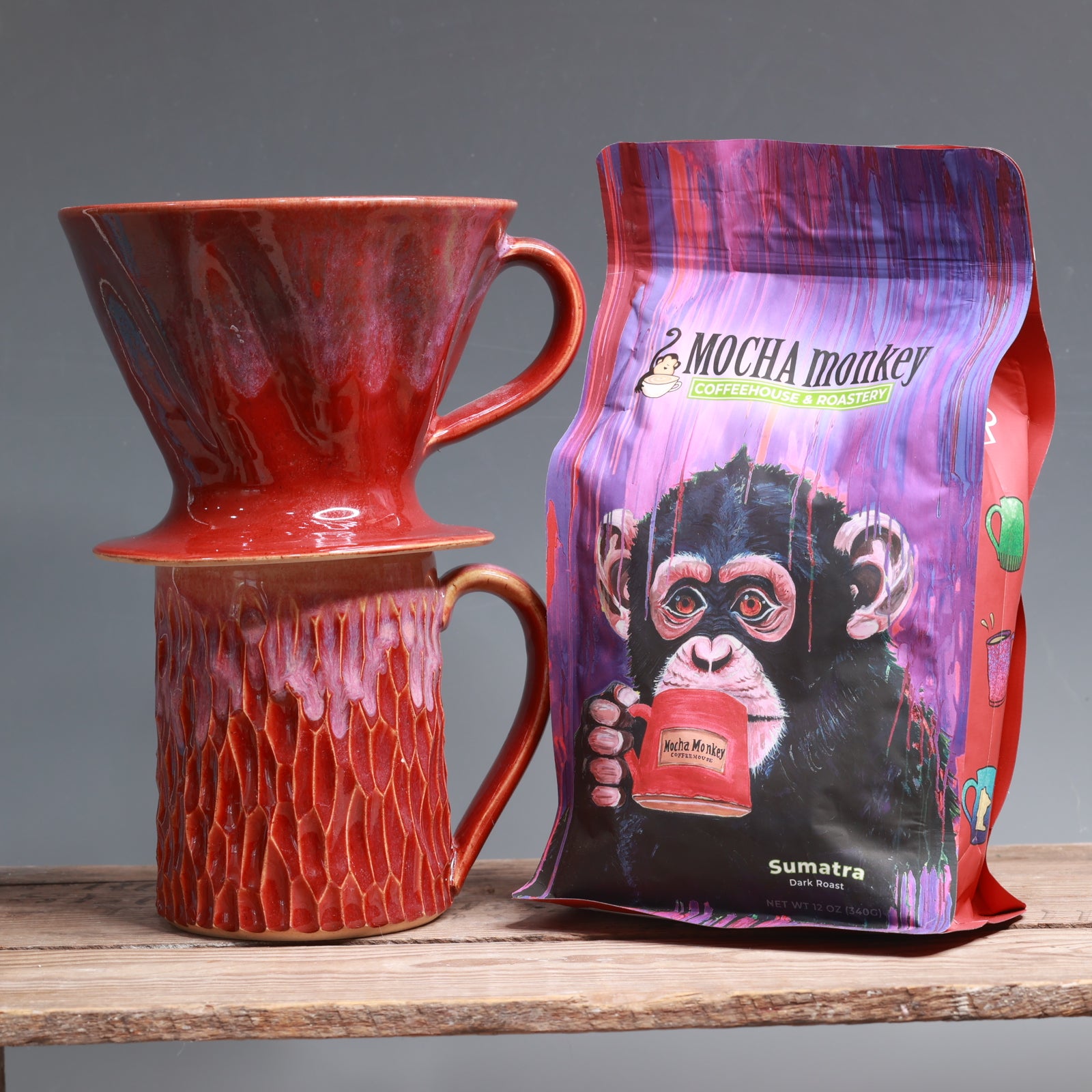 Pour-over Package (Coffee, Pour-over, and Mug Set) - Sumatra Dark Roast