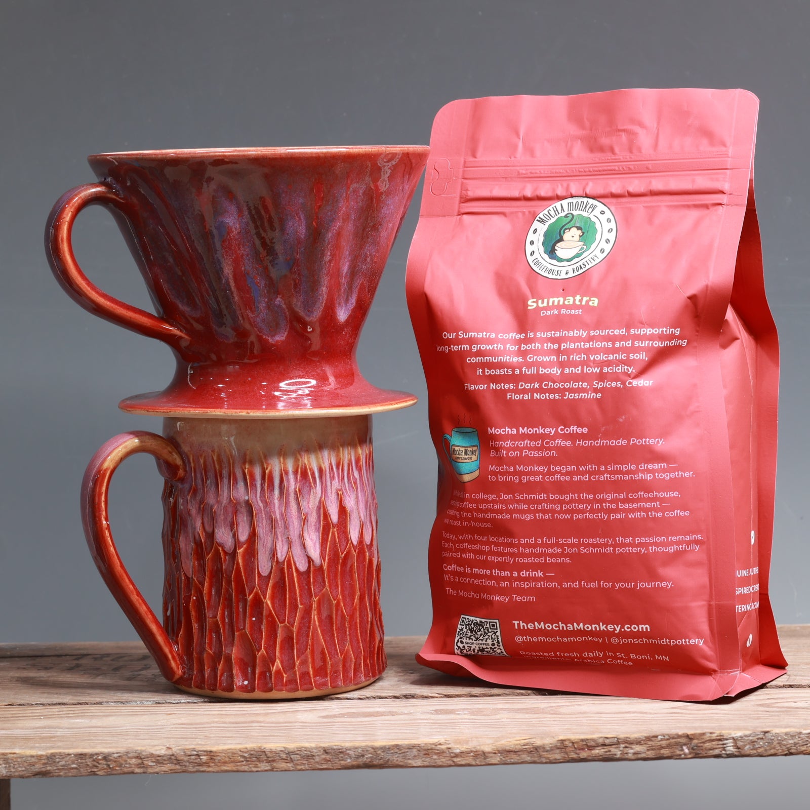 Pour-over Package (Coffee, Pour-over, and Mug Set) - Sumatra Dark Roast