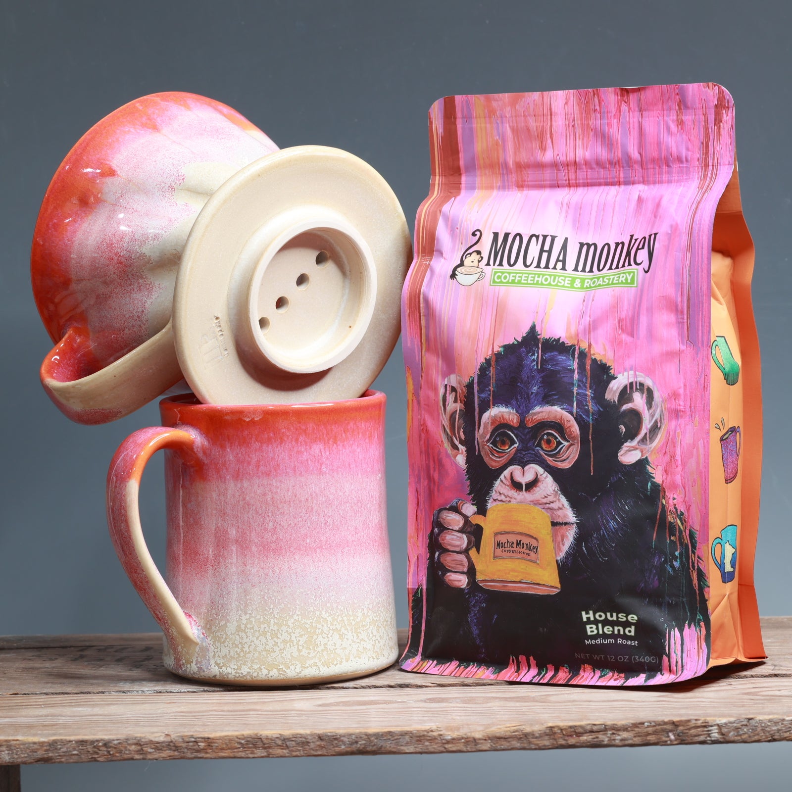 Pourover Package (Coffee, Pourover, and Mug Set) - House Blend Medium Roast