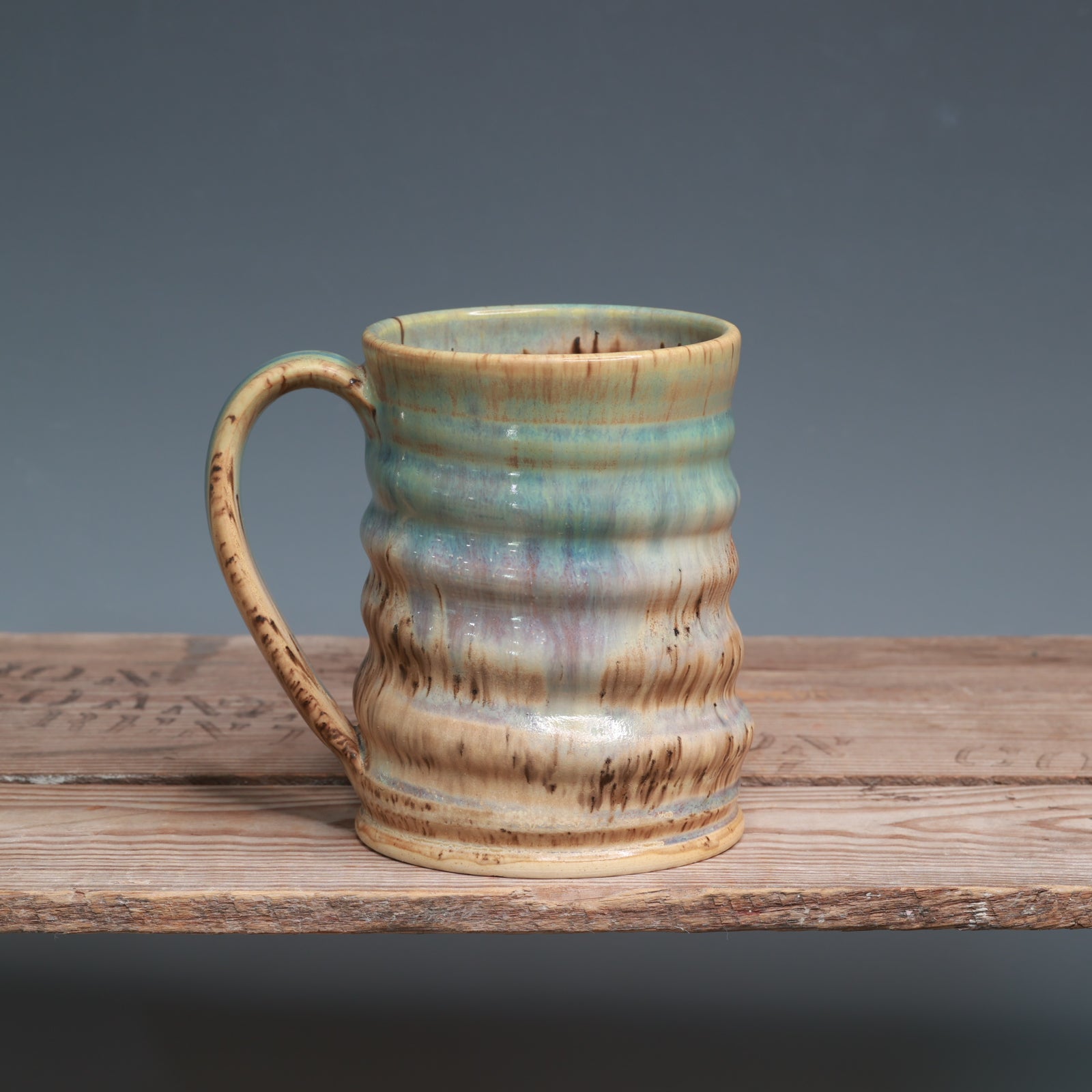 Aurora Green over Sandstone Mug - 15 oz.