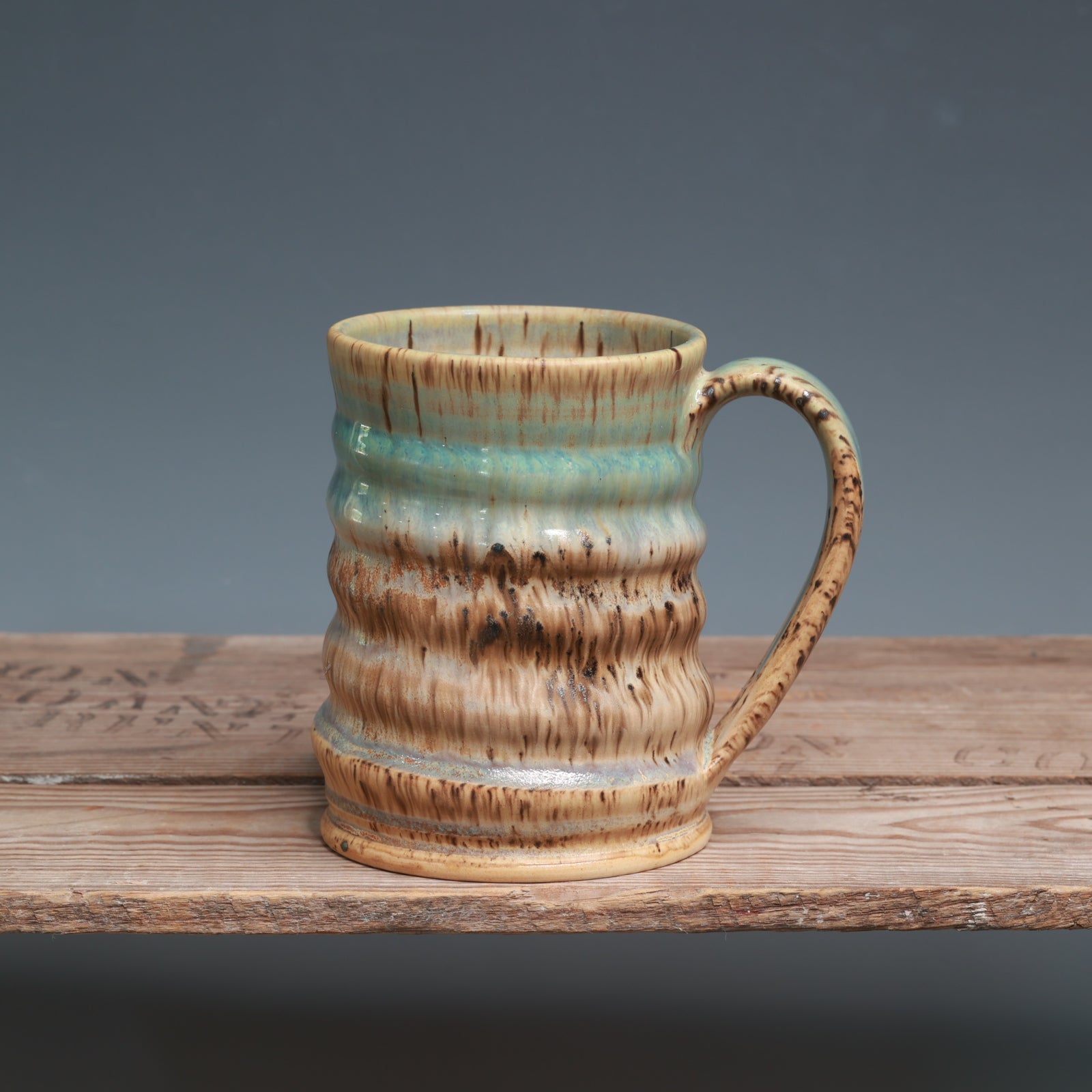 Aurora Green over Sandstone Mug - 15 oz.
