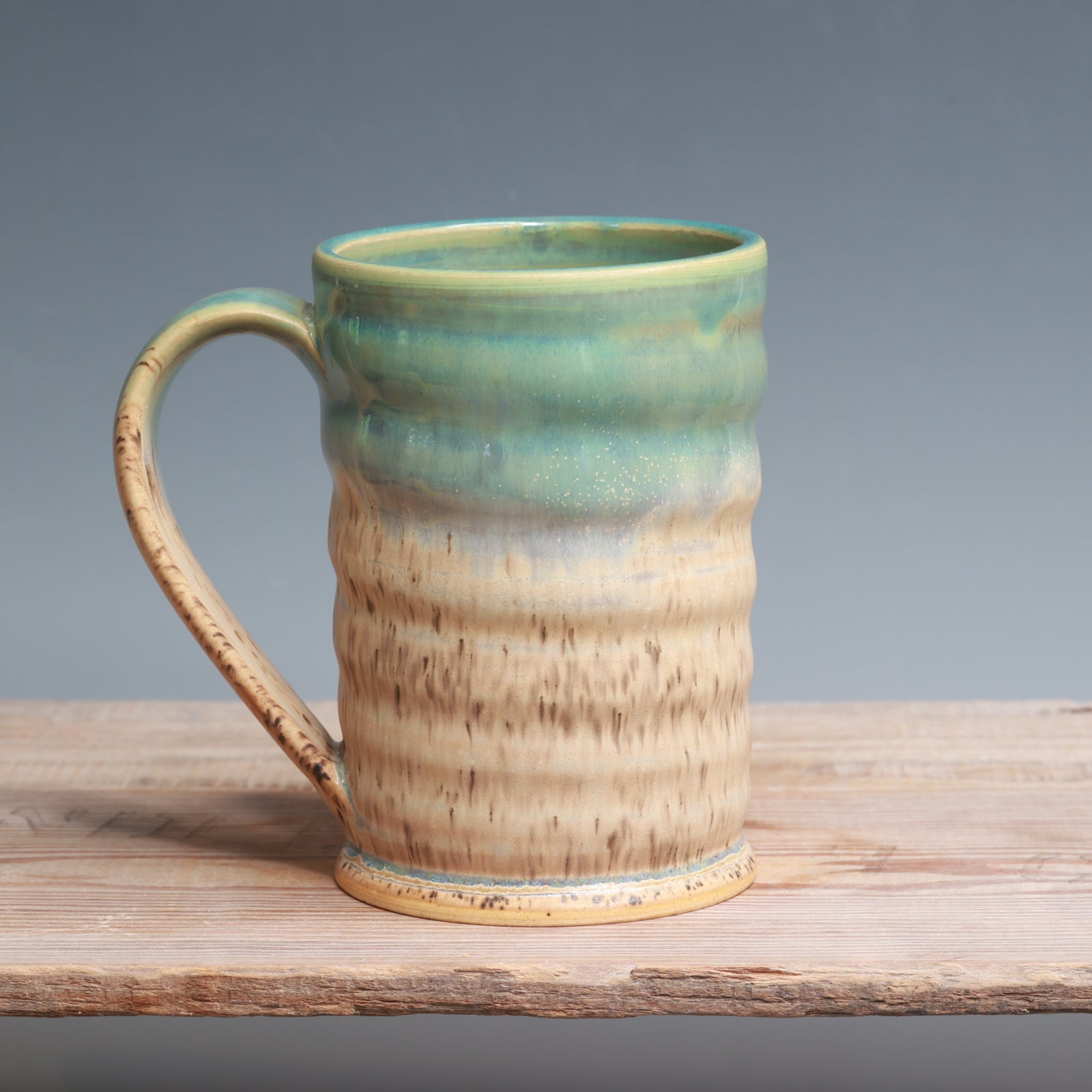Aurora Green over Sandstone Mug - 17 oz.