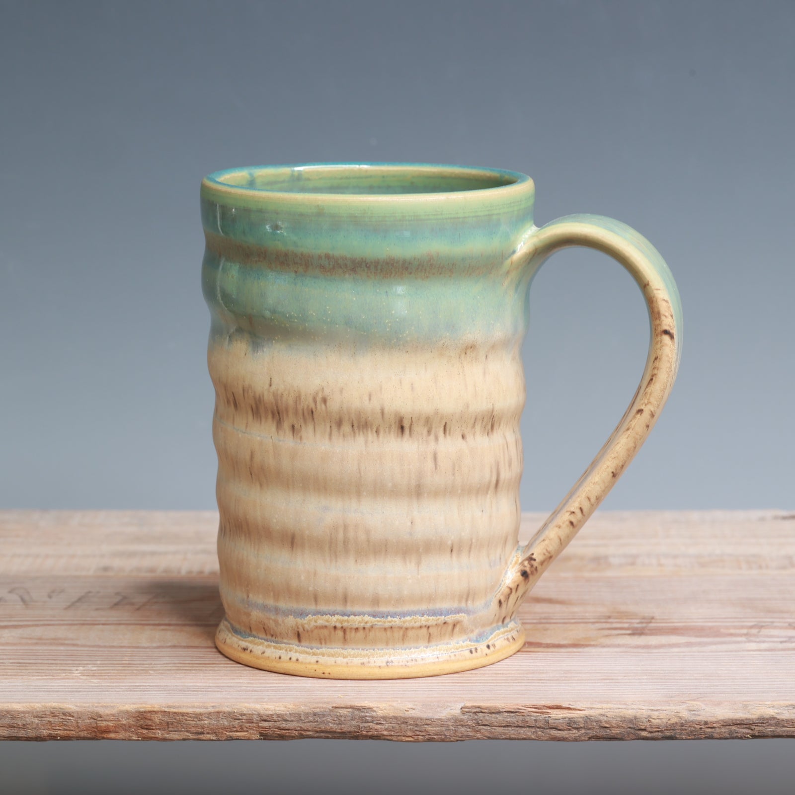 Aurora Green over Sandstone Mug - 17 oz.