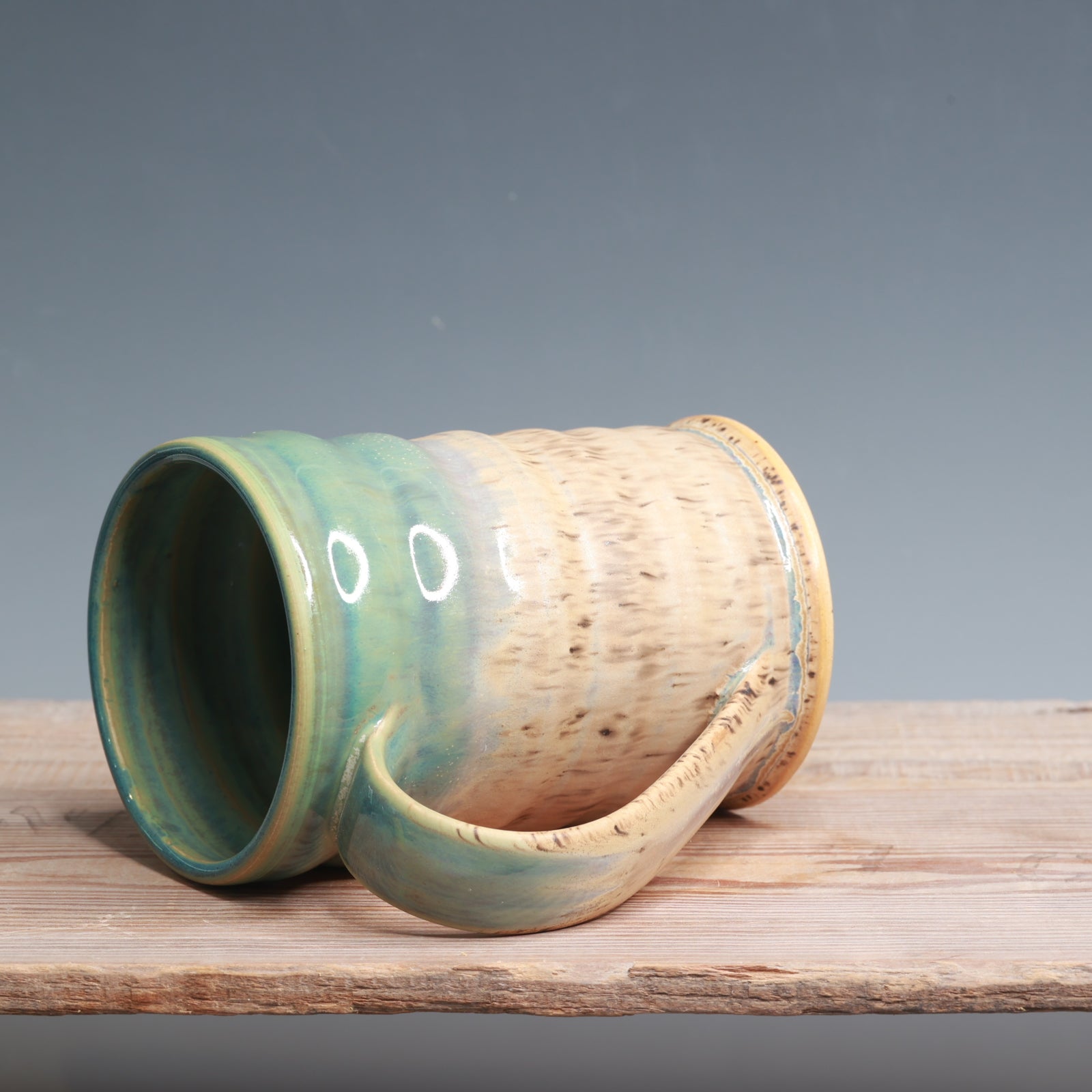 Aurora Green over Sandstone Mug - 17 oz.