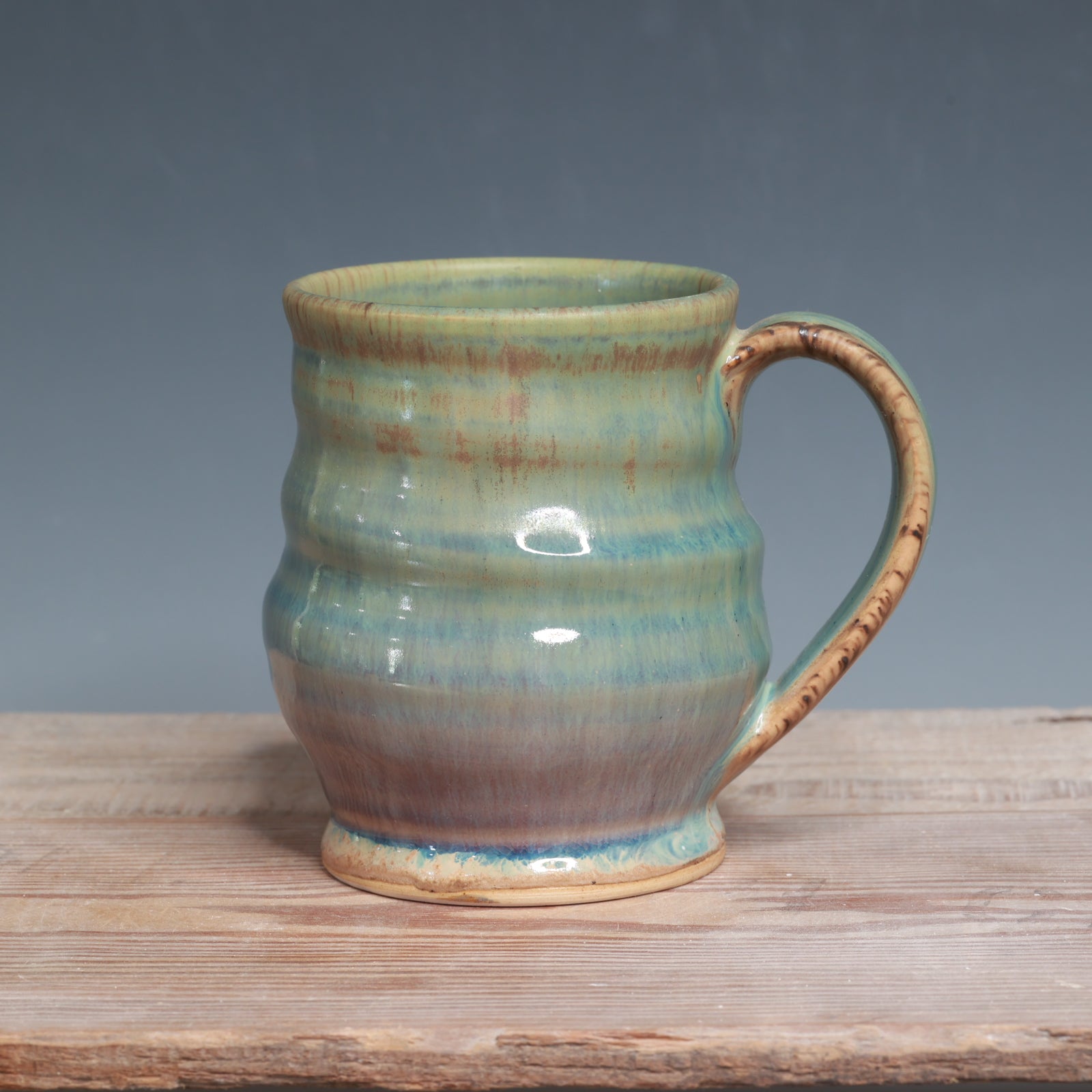 Aurora Green over Sandstone Mug - 13 oz.