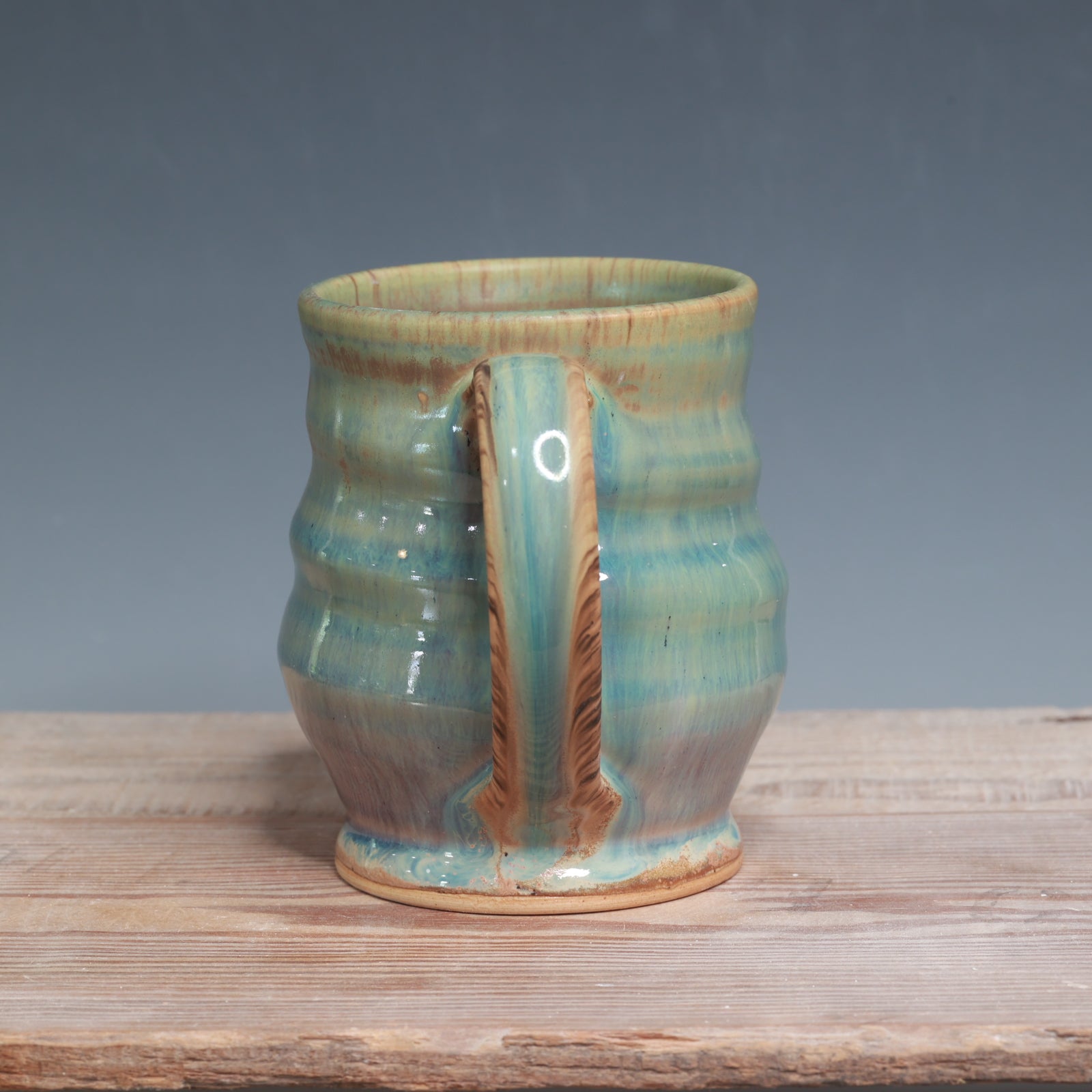 Aurora Green over Sandstone Mug - 13 oz.
