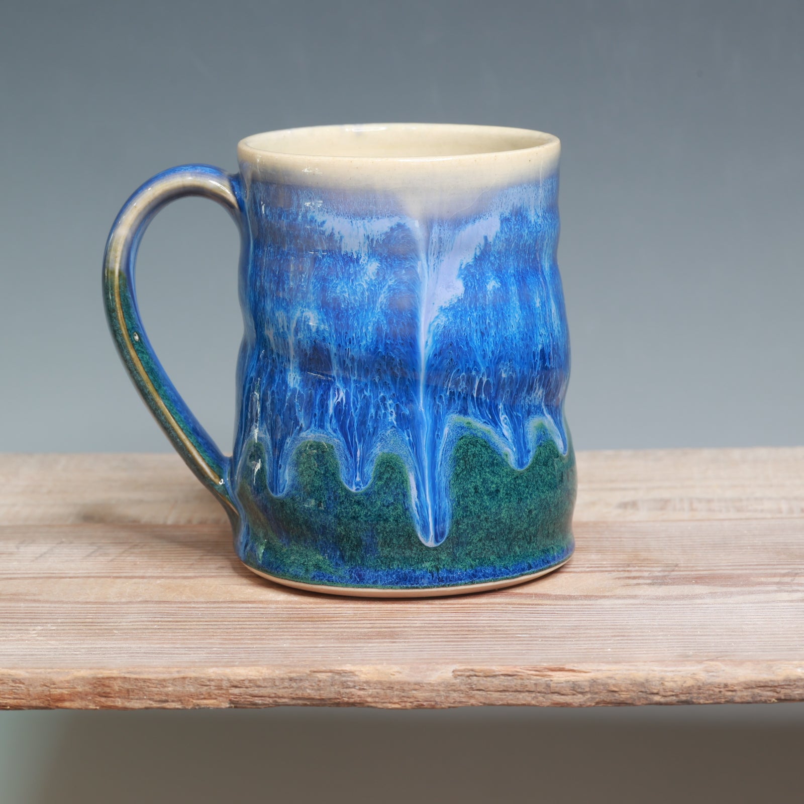 Alabaster over Blue Surf Mug - 14 oz.