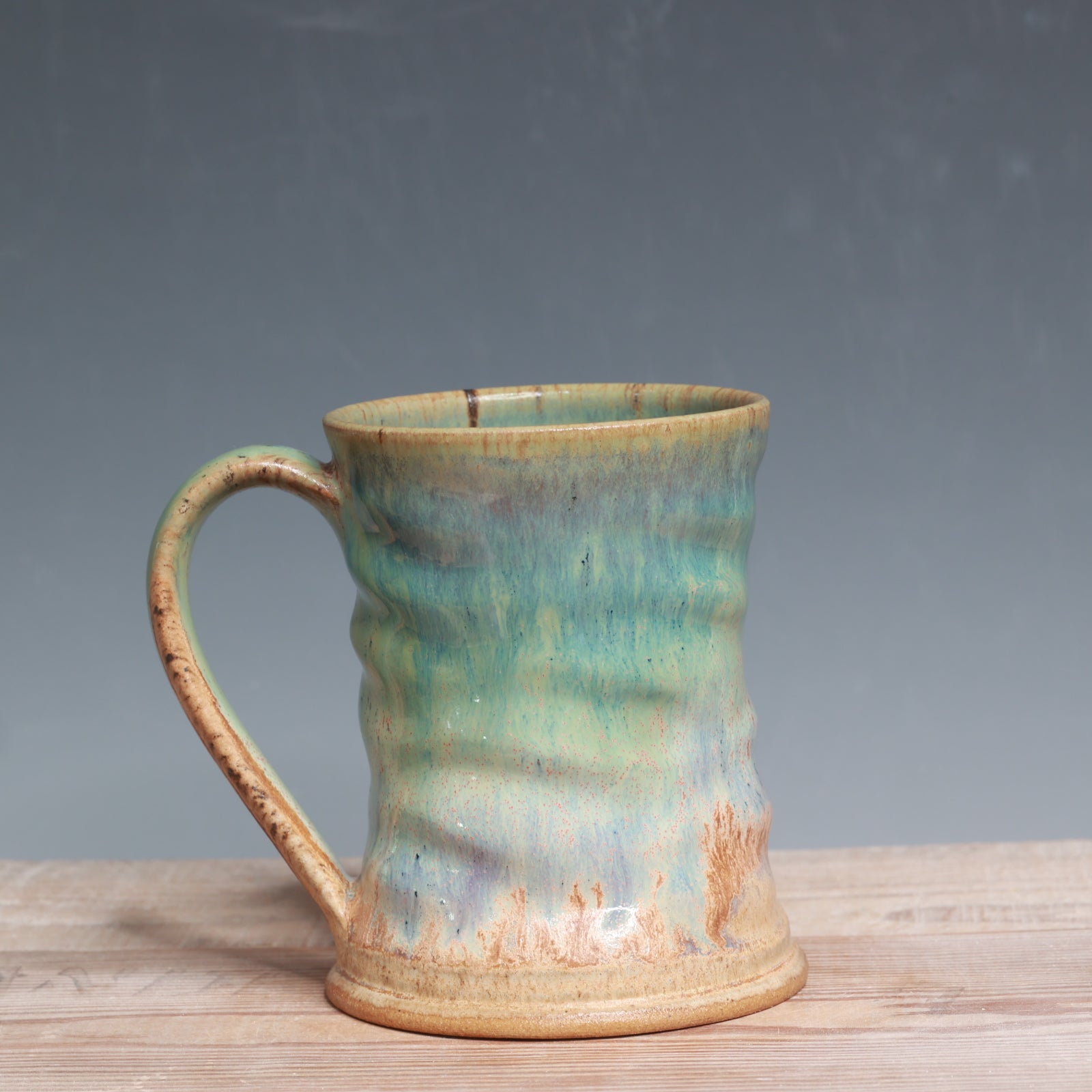 Aurora Green over Sandstone Mug - 13-15 oz.