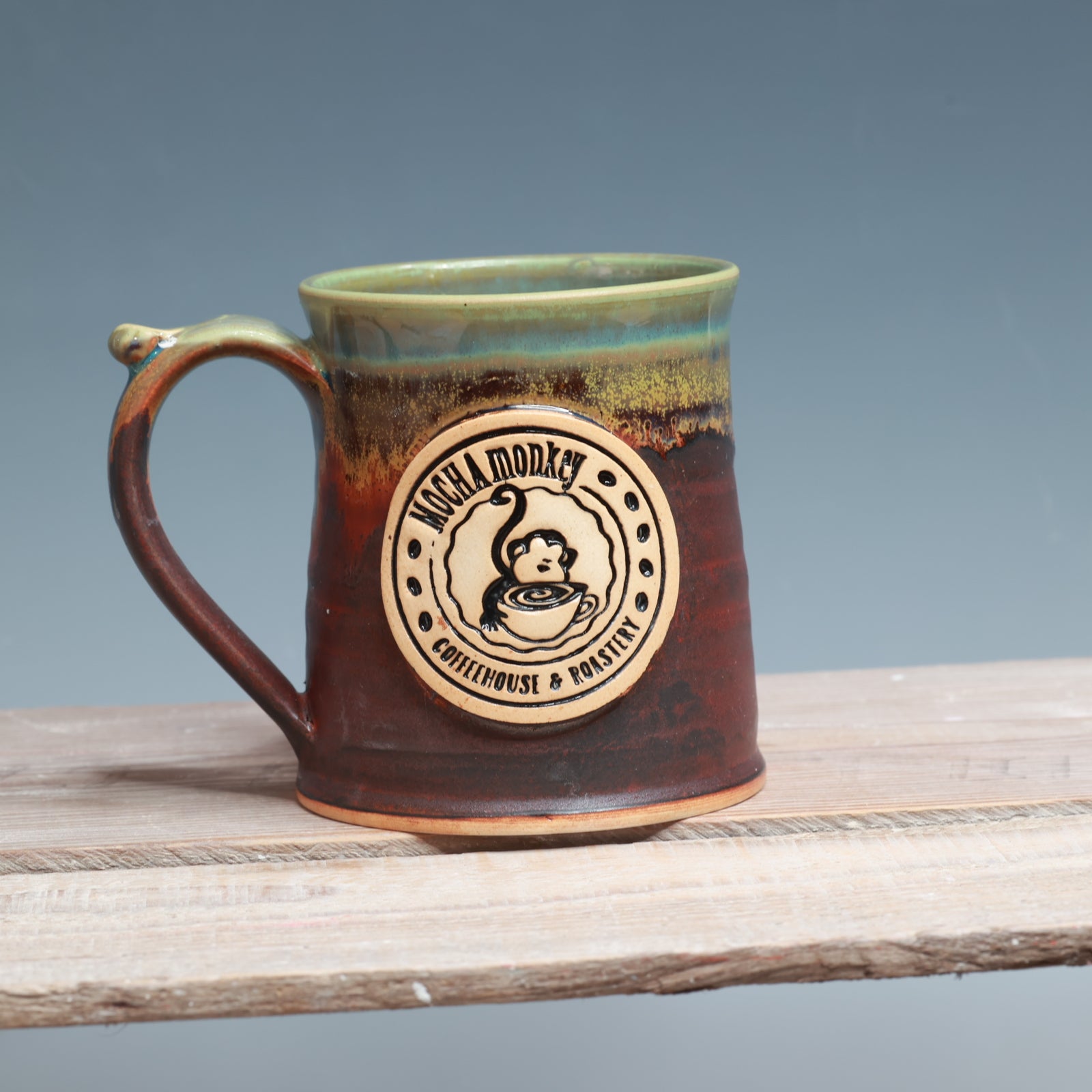 Desert Sunset Mocha Monkey Logo Mug 13-14 oz.