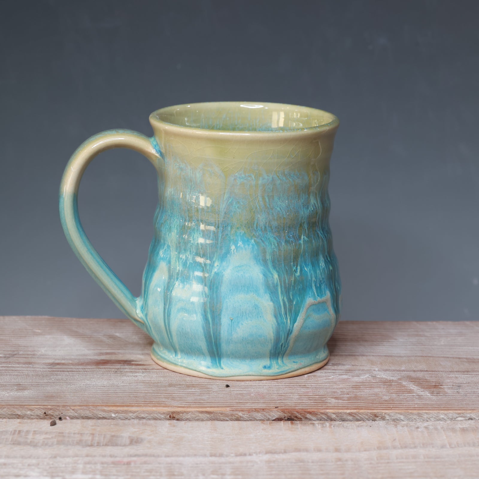 Alabaster and Norse Blue mug 16-17oz.