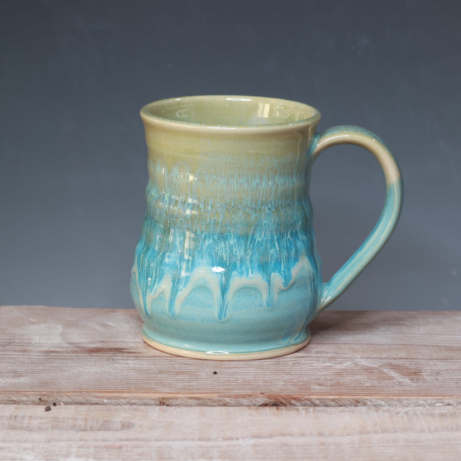 Alabaster and Norse Blue mug 16-17oz.