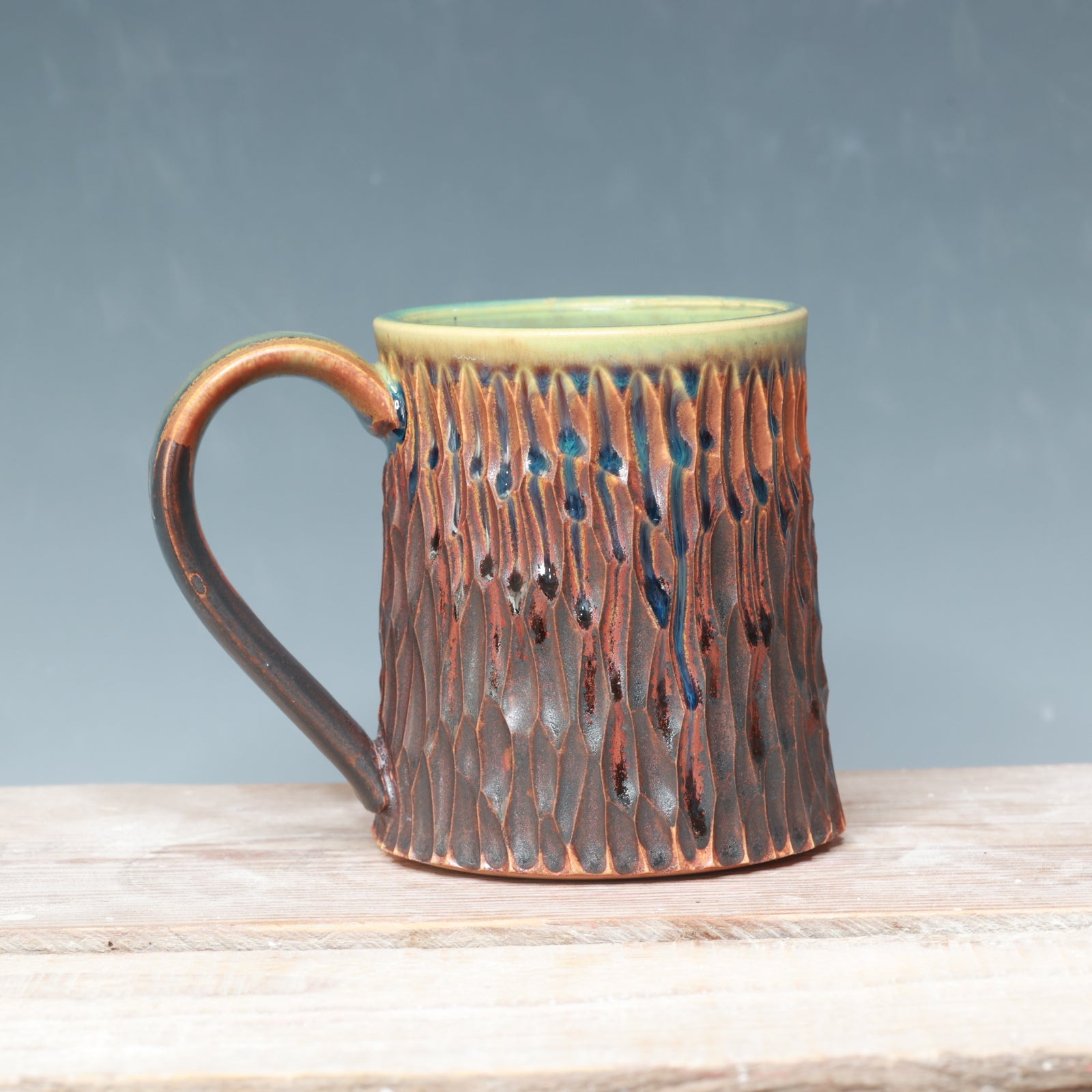 Carved Desert Sunset mug 14-15 oz.