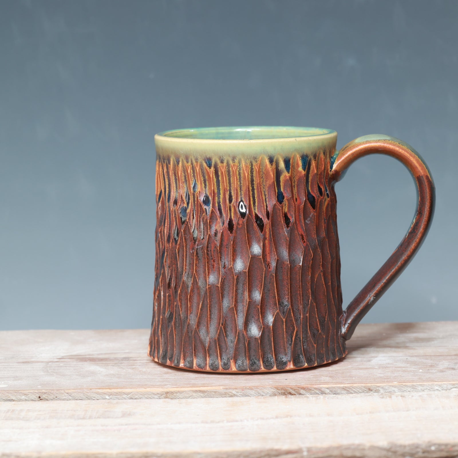 Carved Desert Sunset mug 14-15 oz.