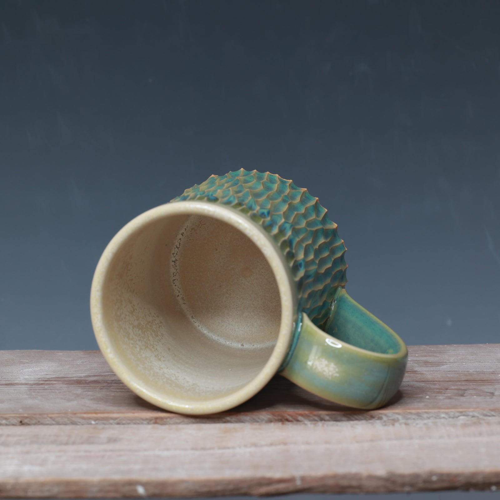 Green Tea Carved mug - 13-14 oz.