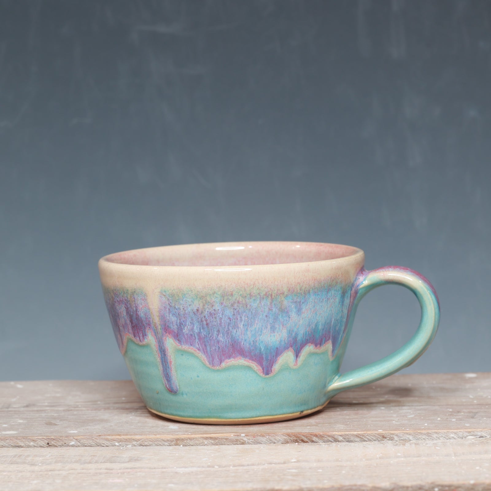 Raspberry Mist and Norse Blue mug 13-14 oz.