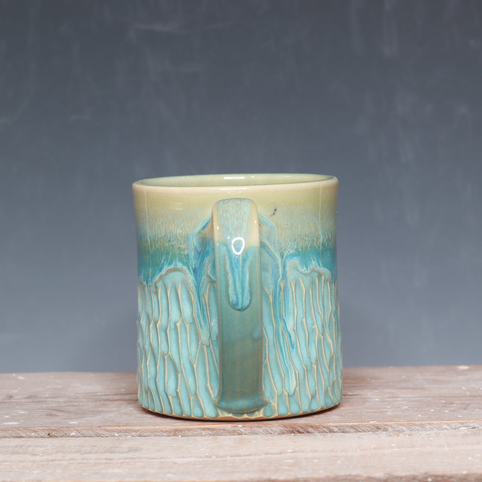 Norse Blue Carved mug 13-15 oz.