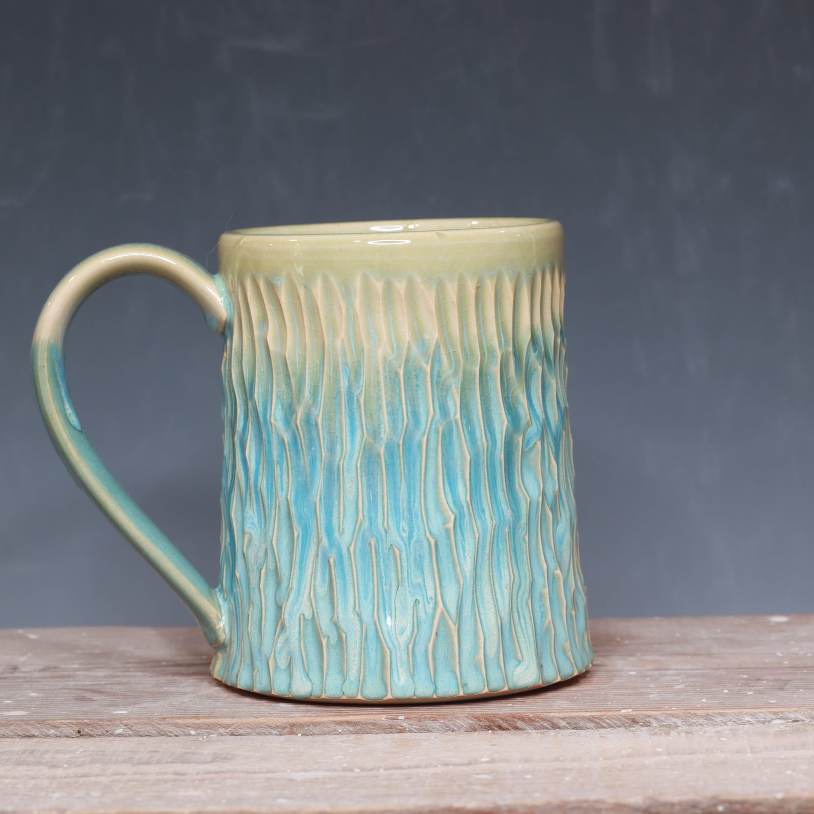Norse Blue Carved mug 19-21 oz.