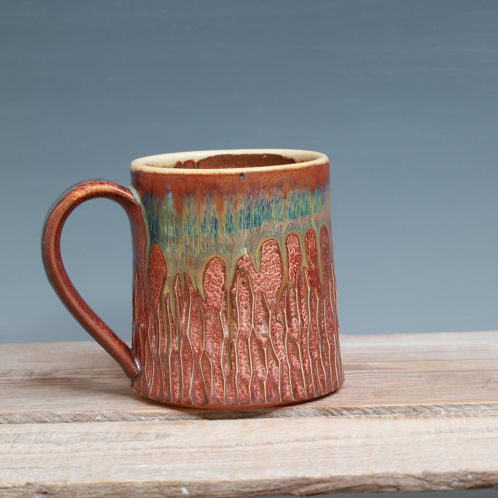 Carved Copper Float Mug 14-15 oz.