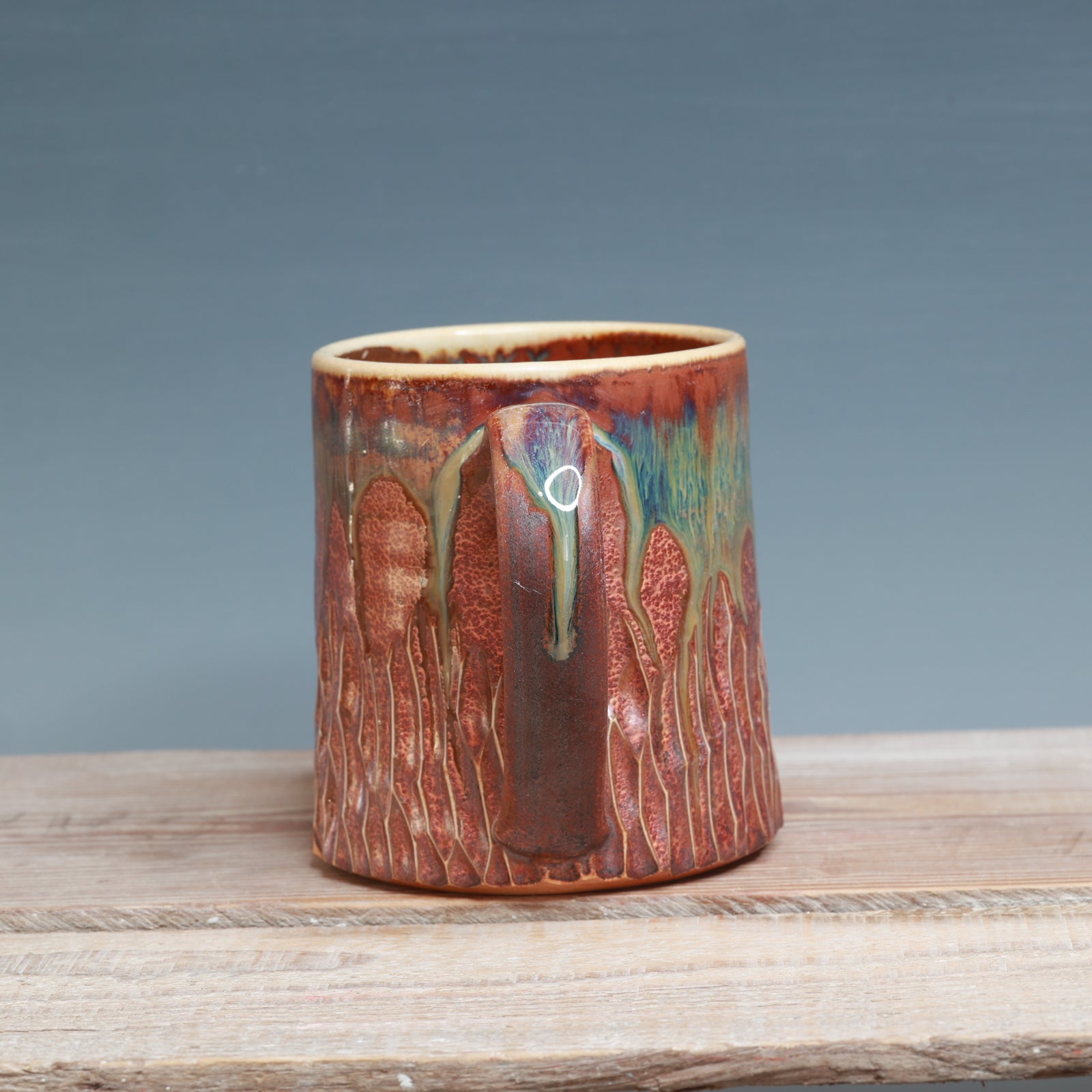 Carved Copper Float Mug 14-15 oz.