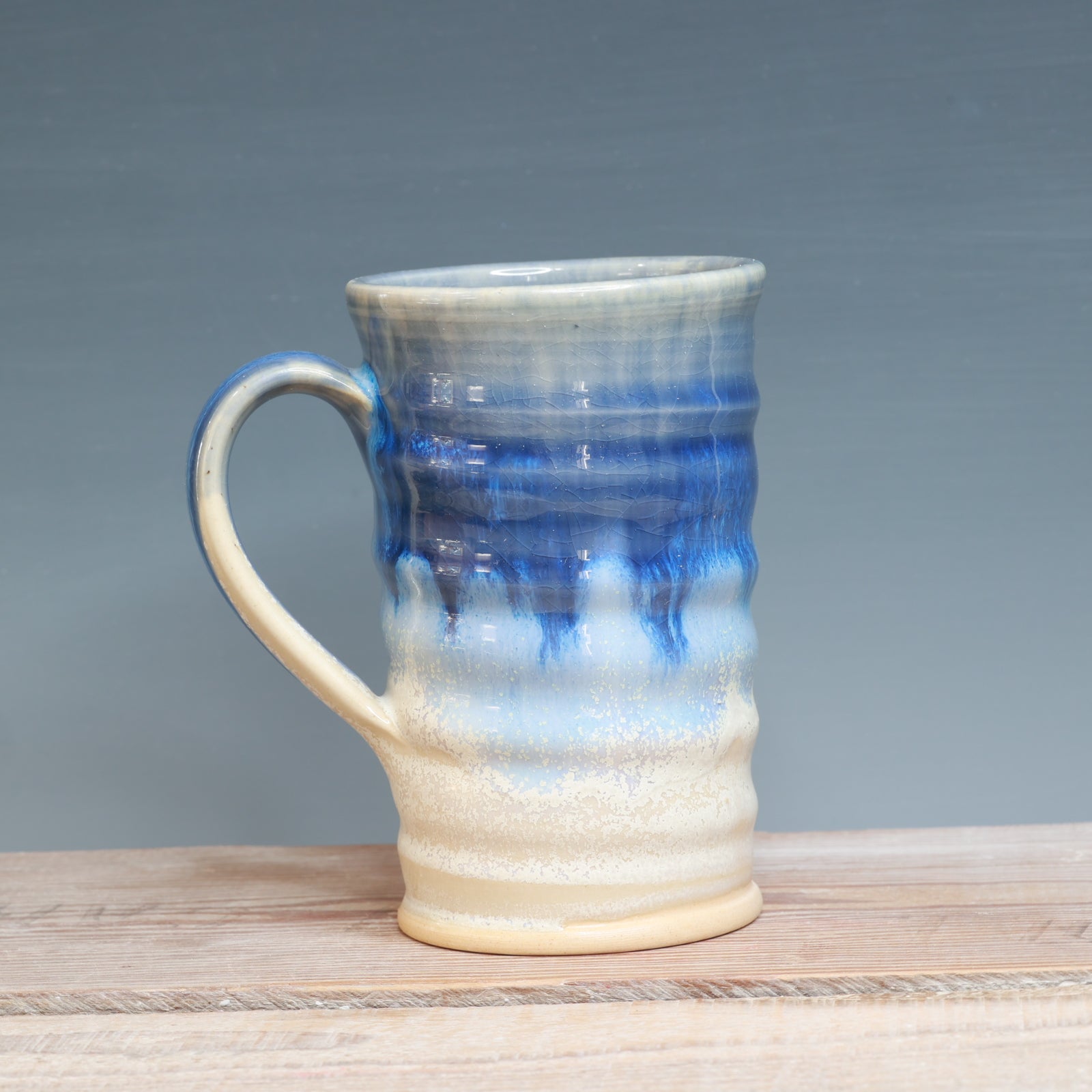 Blue over Alabaster Mug 15-17 oz.
