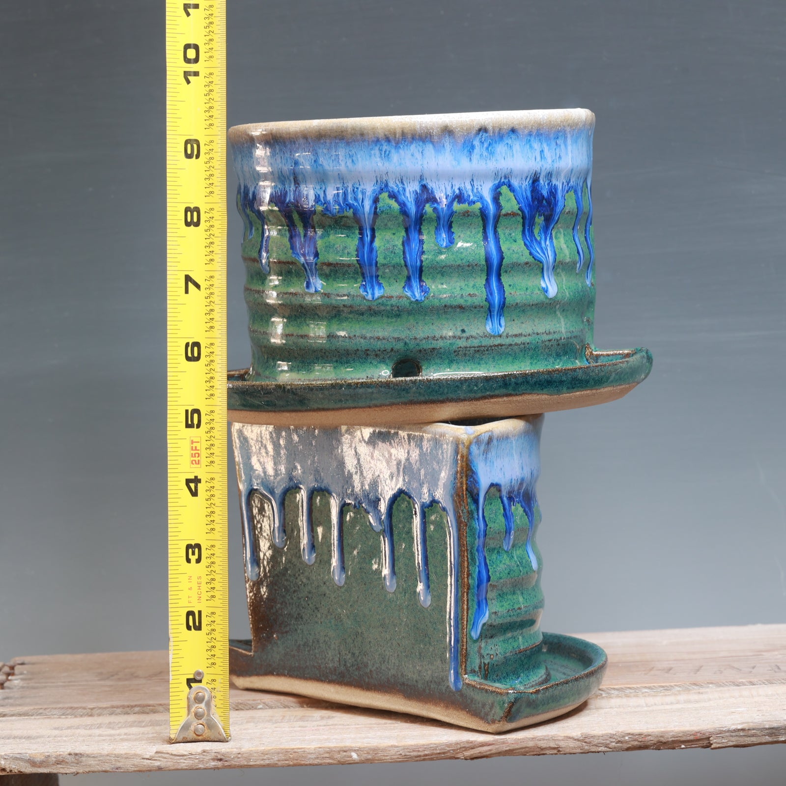 Blue Surf Bookend Planters