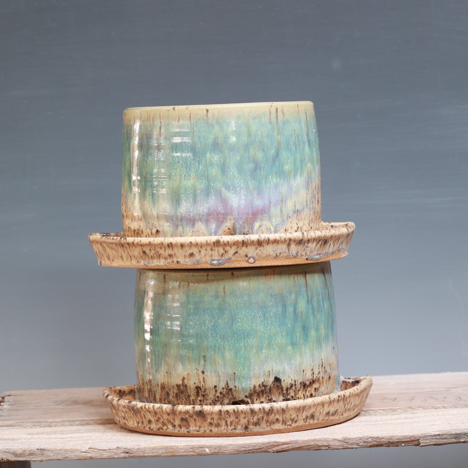 Aurora Green Bookend Planters