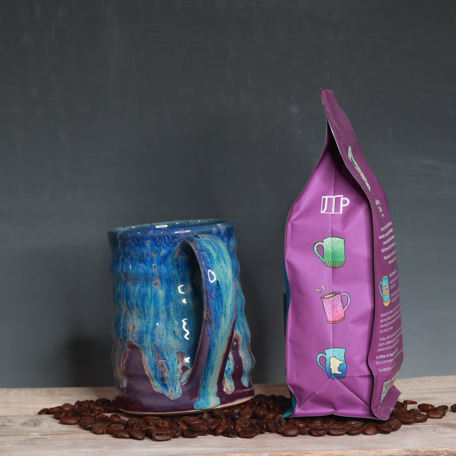 Coffee Beans and Mug Combo - Monkey Oasis Darkest Roast