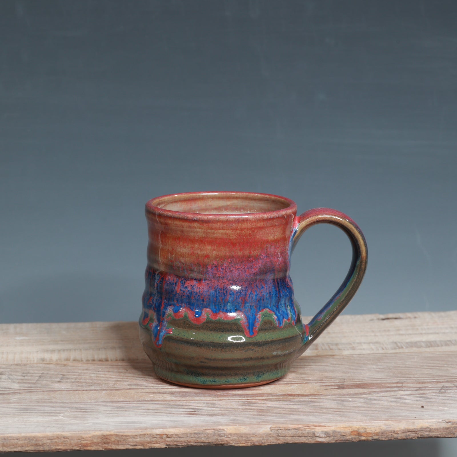 Raspberry Mist and Blue Surf mug 12-13 oz.