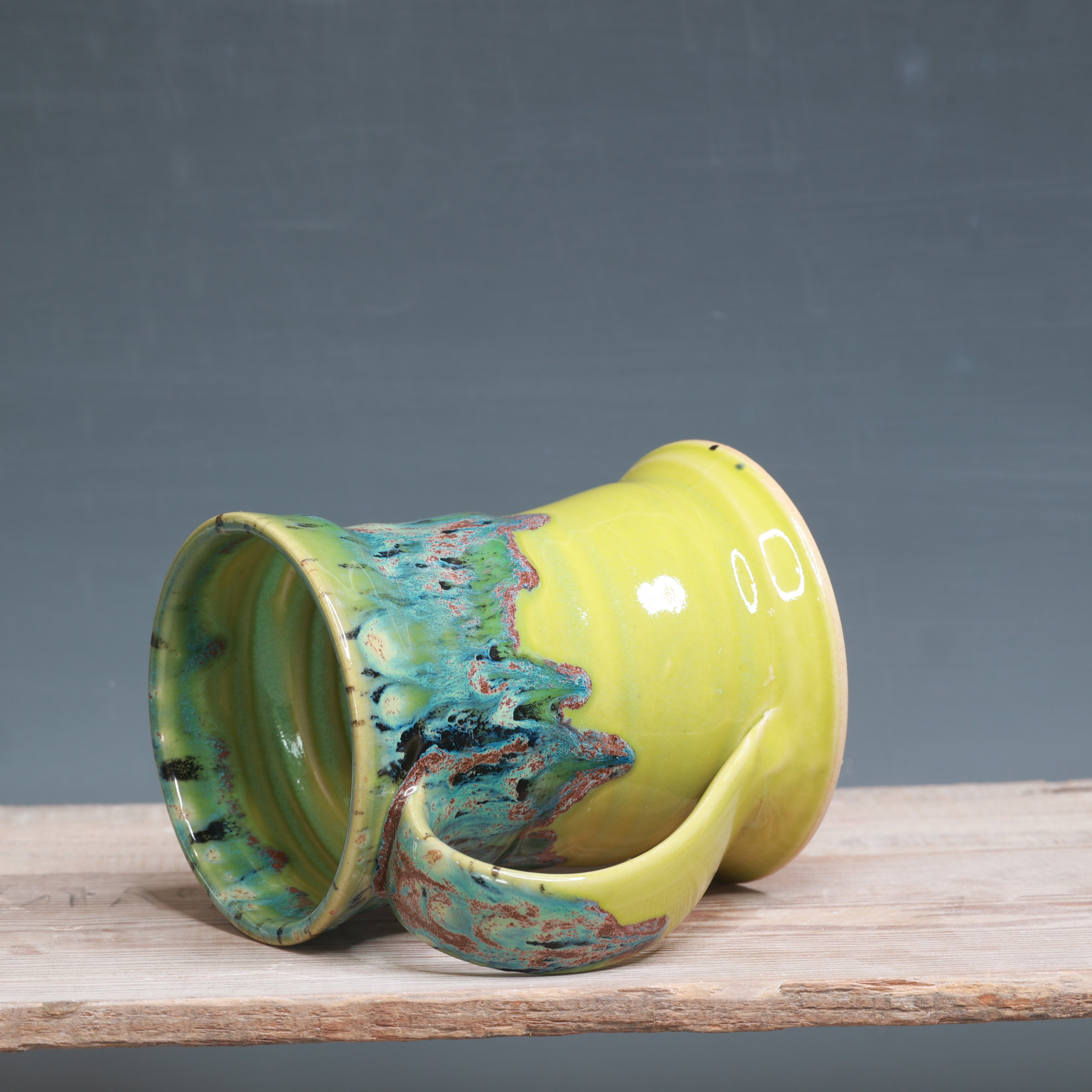 Aurora Green and Green Opal mug 16-18 oz.