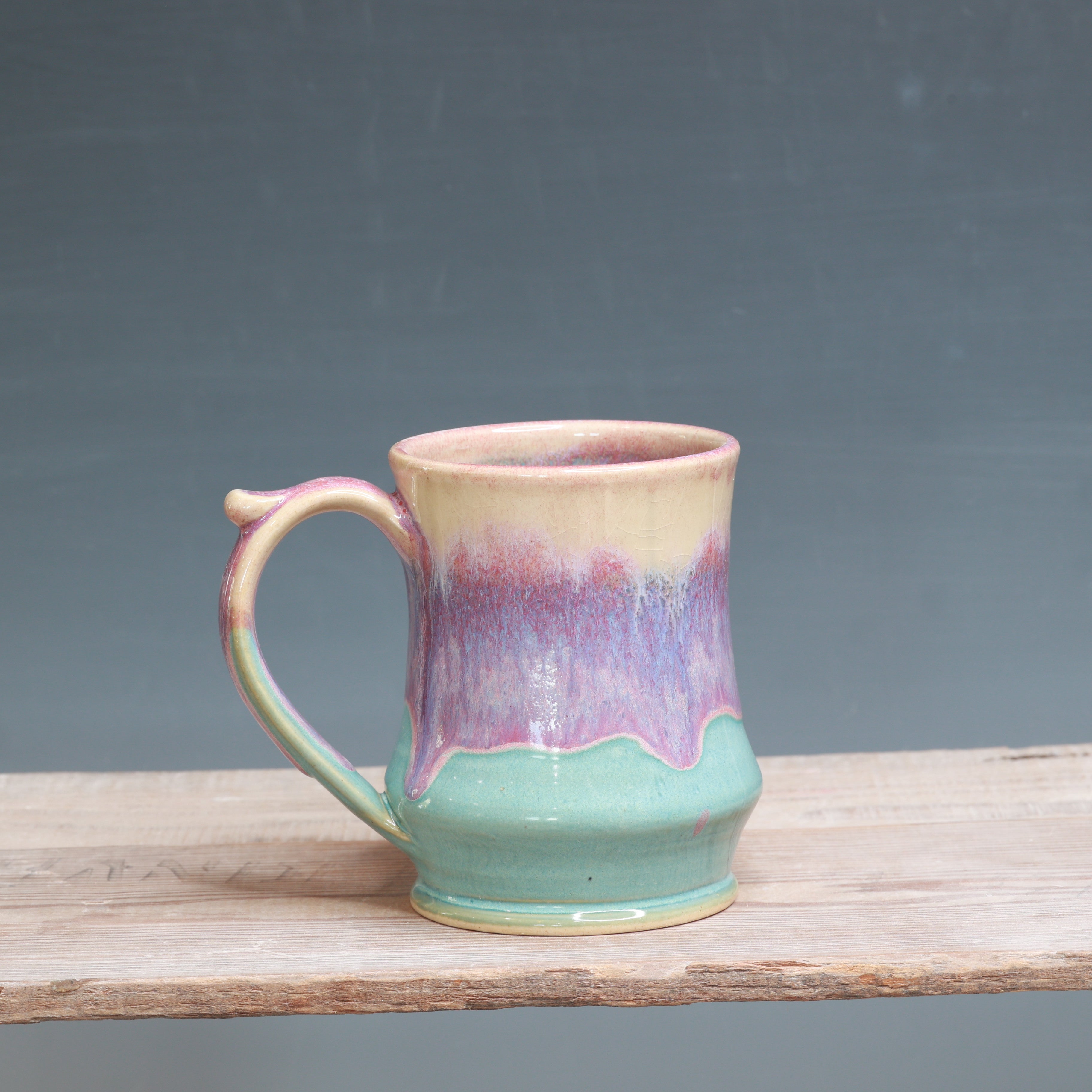 Raspberry Mist over Norse Blue Mug - 14-15oz