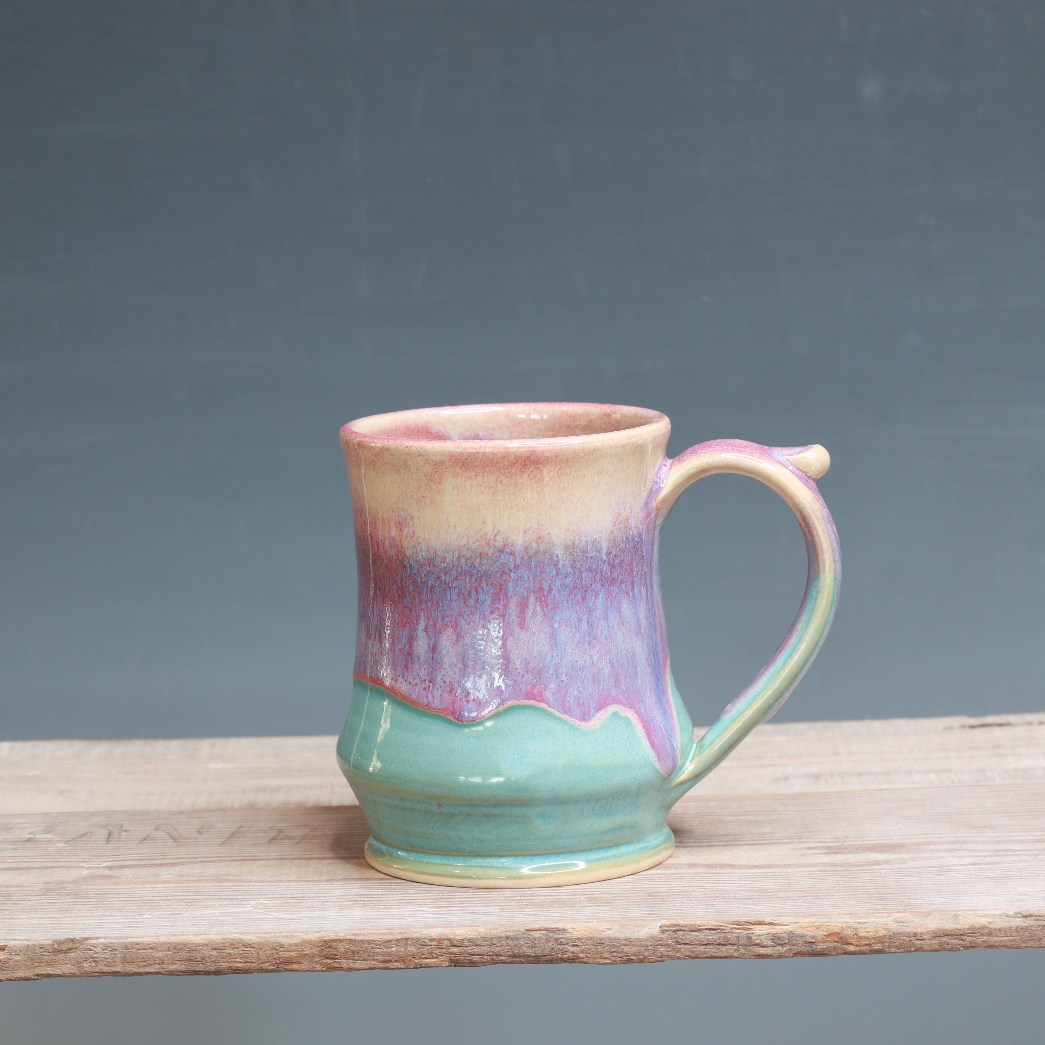 Raspberry Mist over Norse Blue Mug - 14-15oz
