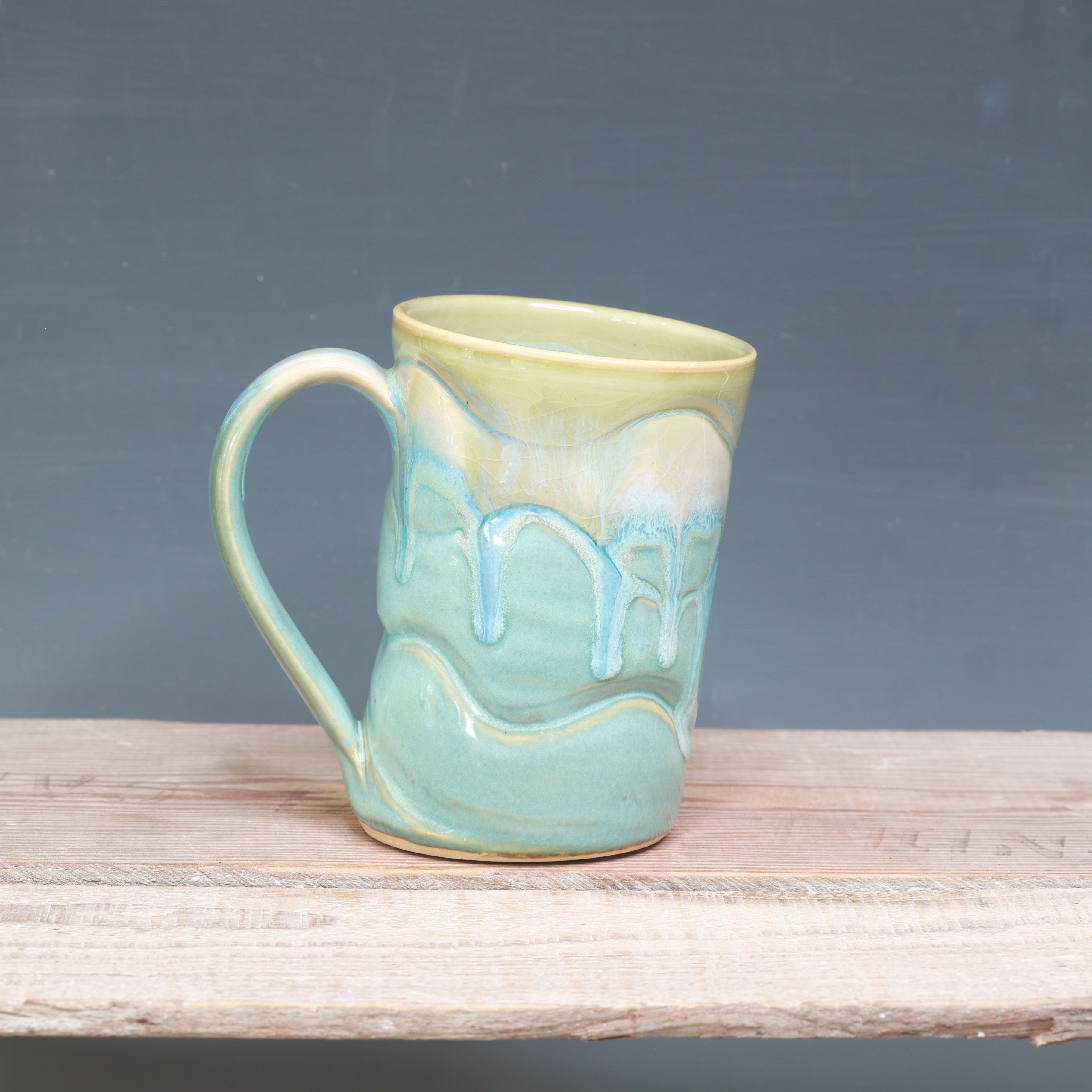 Wonky Norse Blue and Alabaster Mug 14 oz.