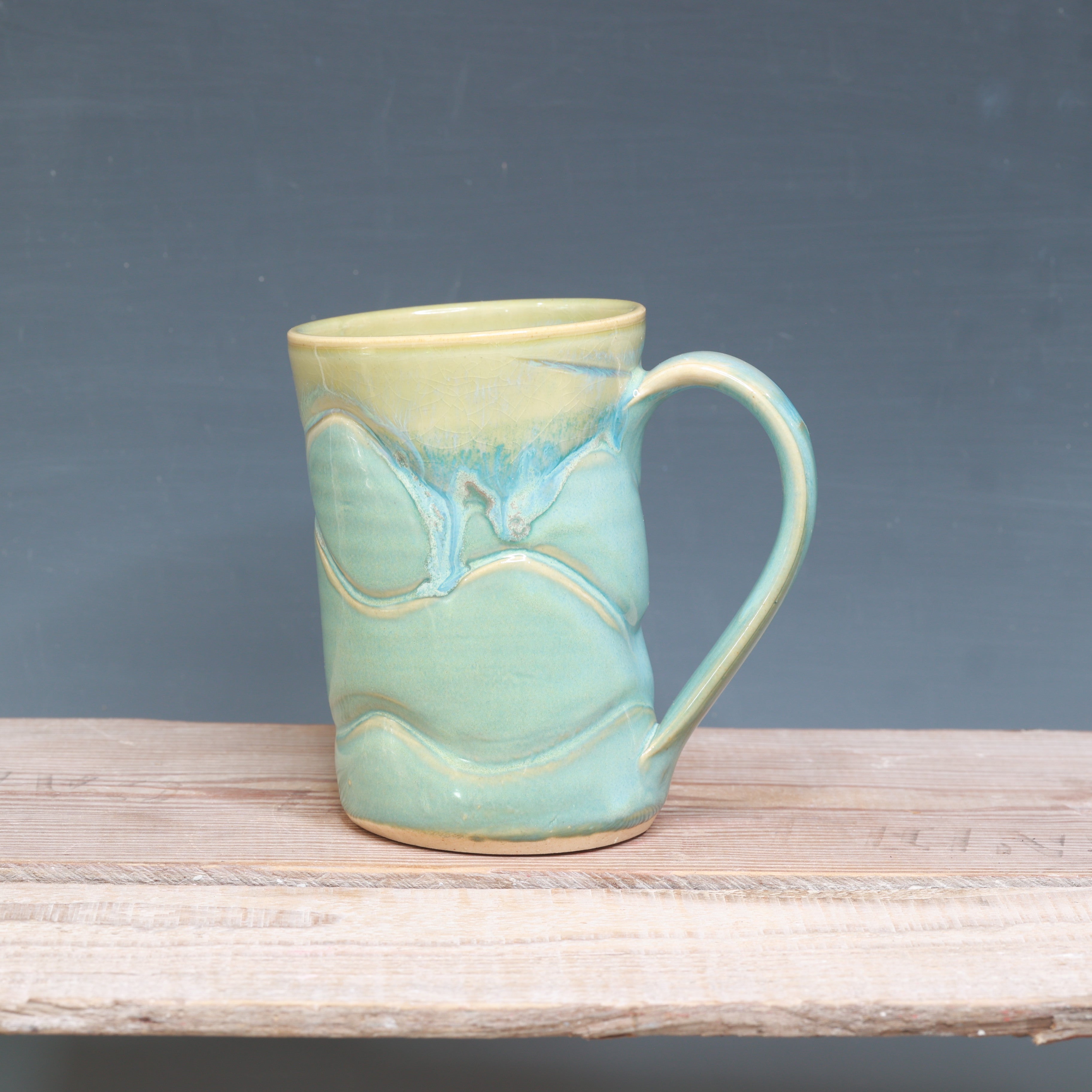 Wonky Norse Blue and Alabaster Mug 14 oz.