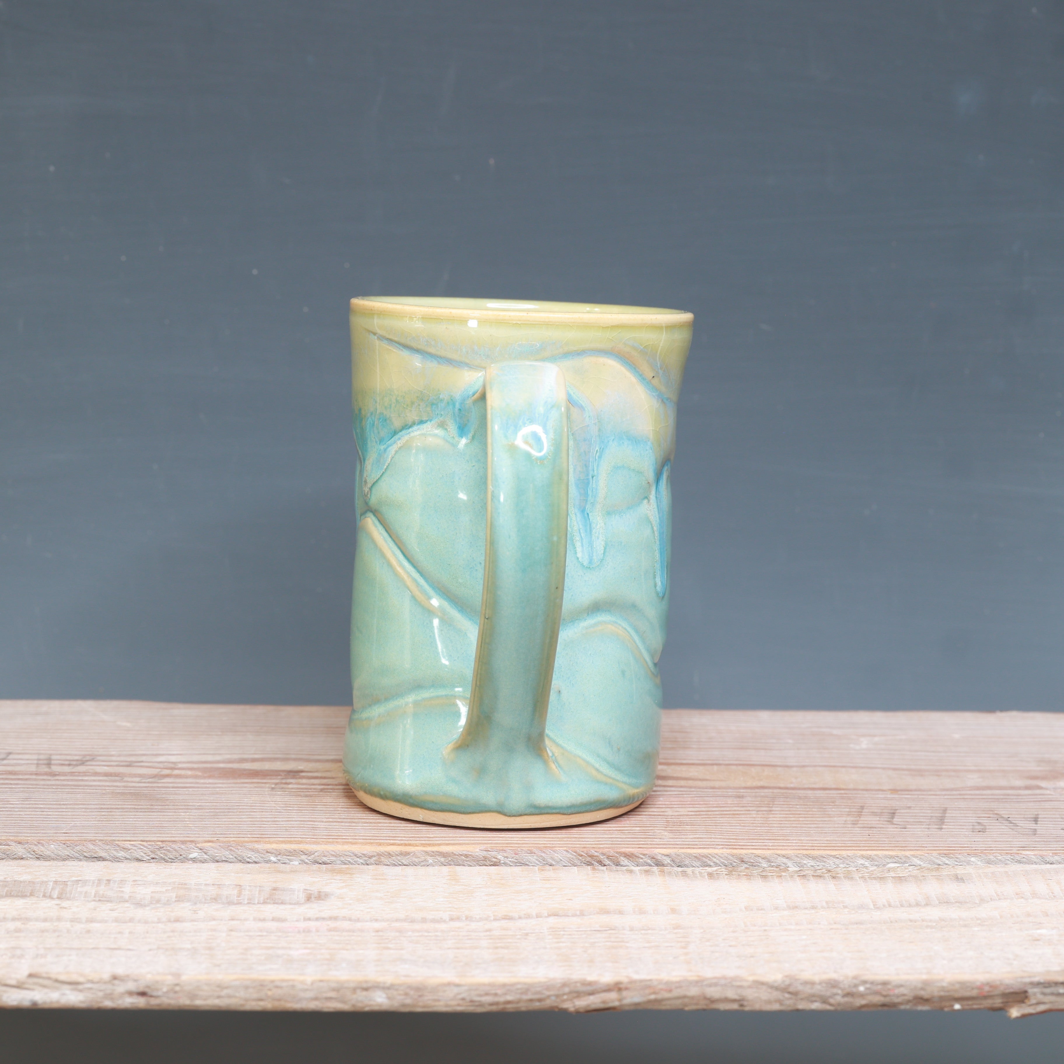 Wonky Norse Blue and Alabaster Mug 14 oz.