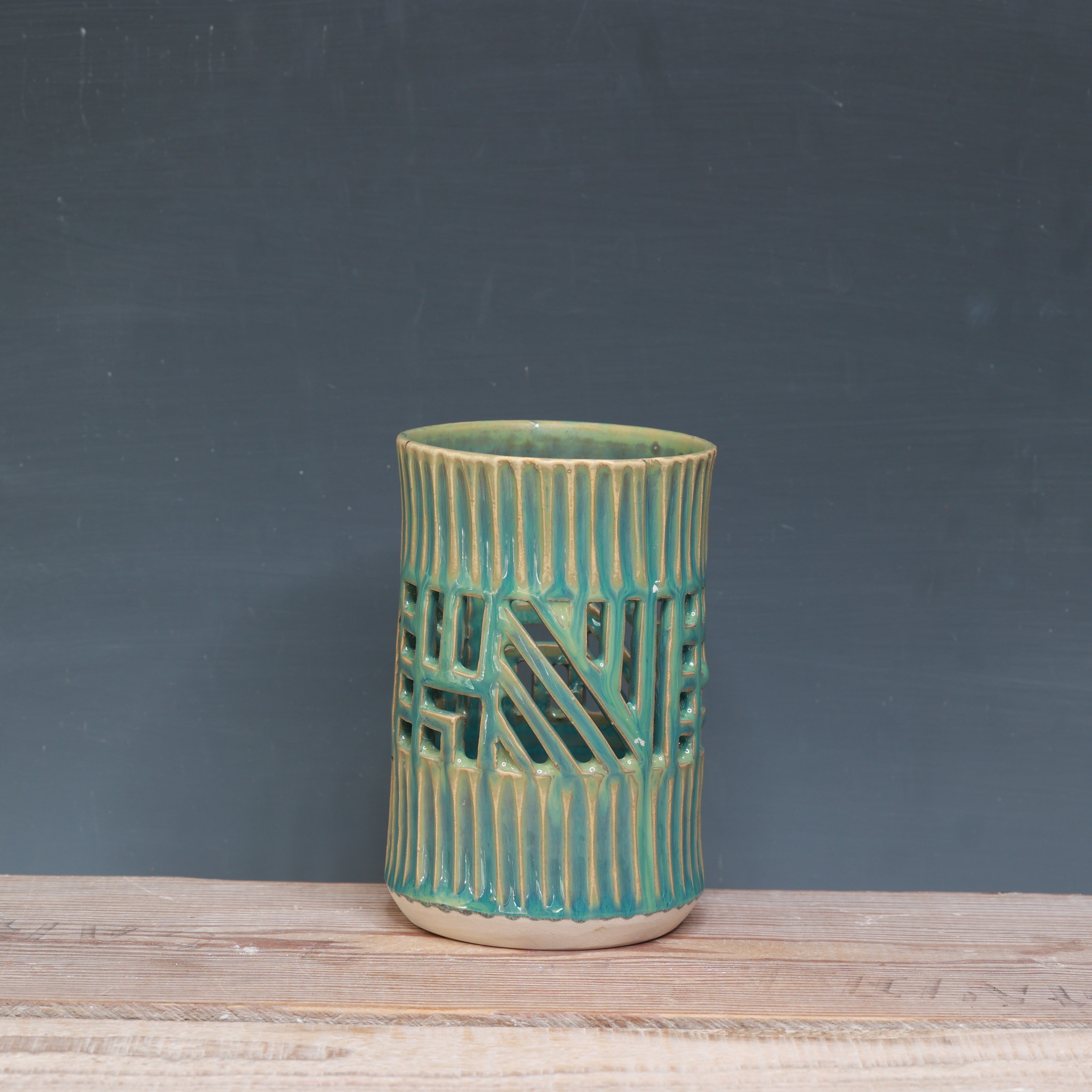 Green Tea Carved Cup