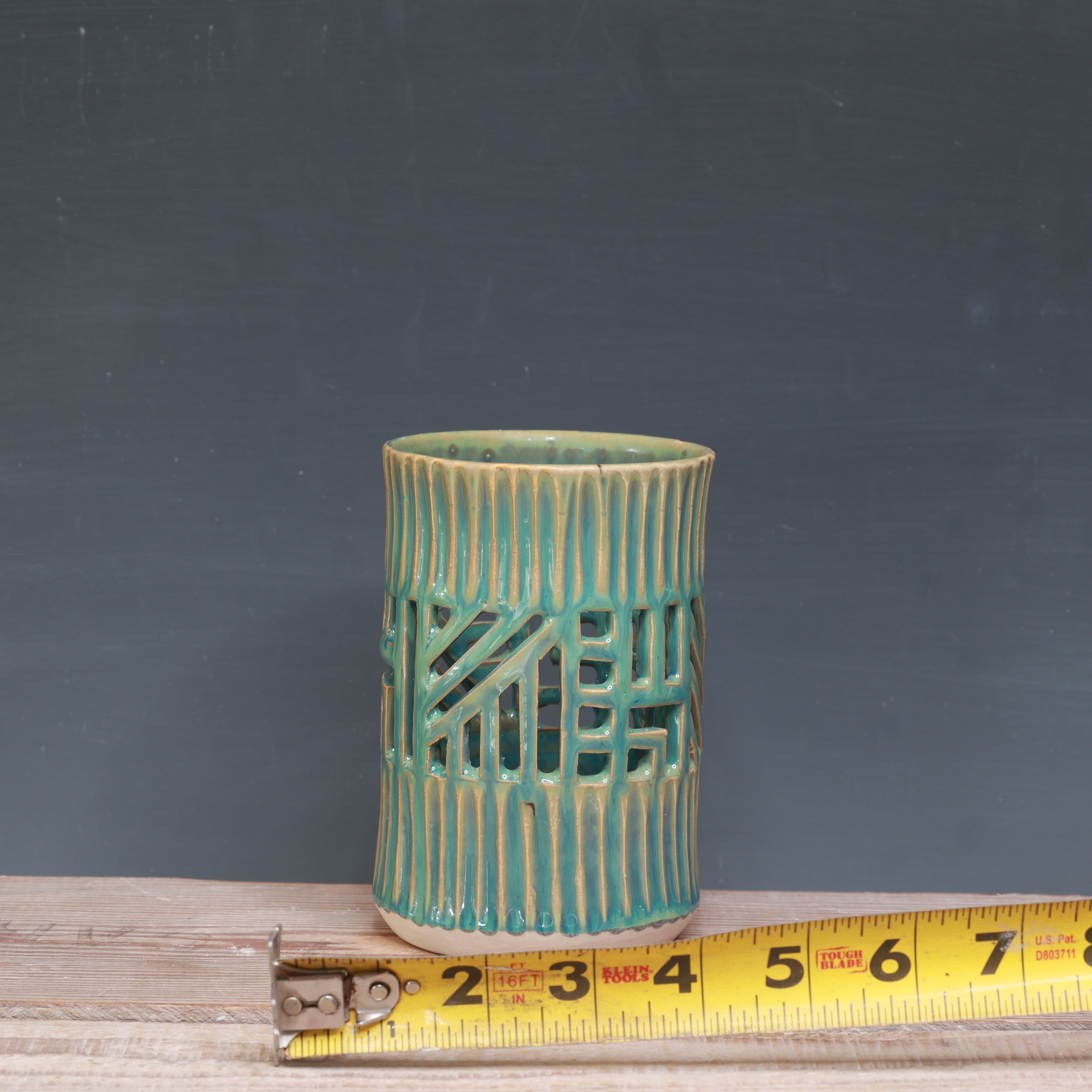 Green Tea Carved Cup