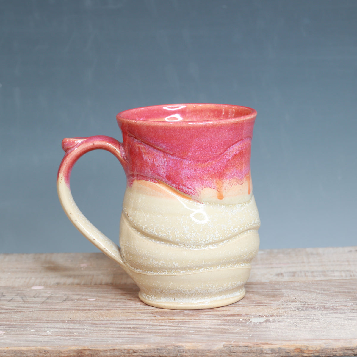Raspberry Mist and Alabaster Mug 16 oz.