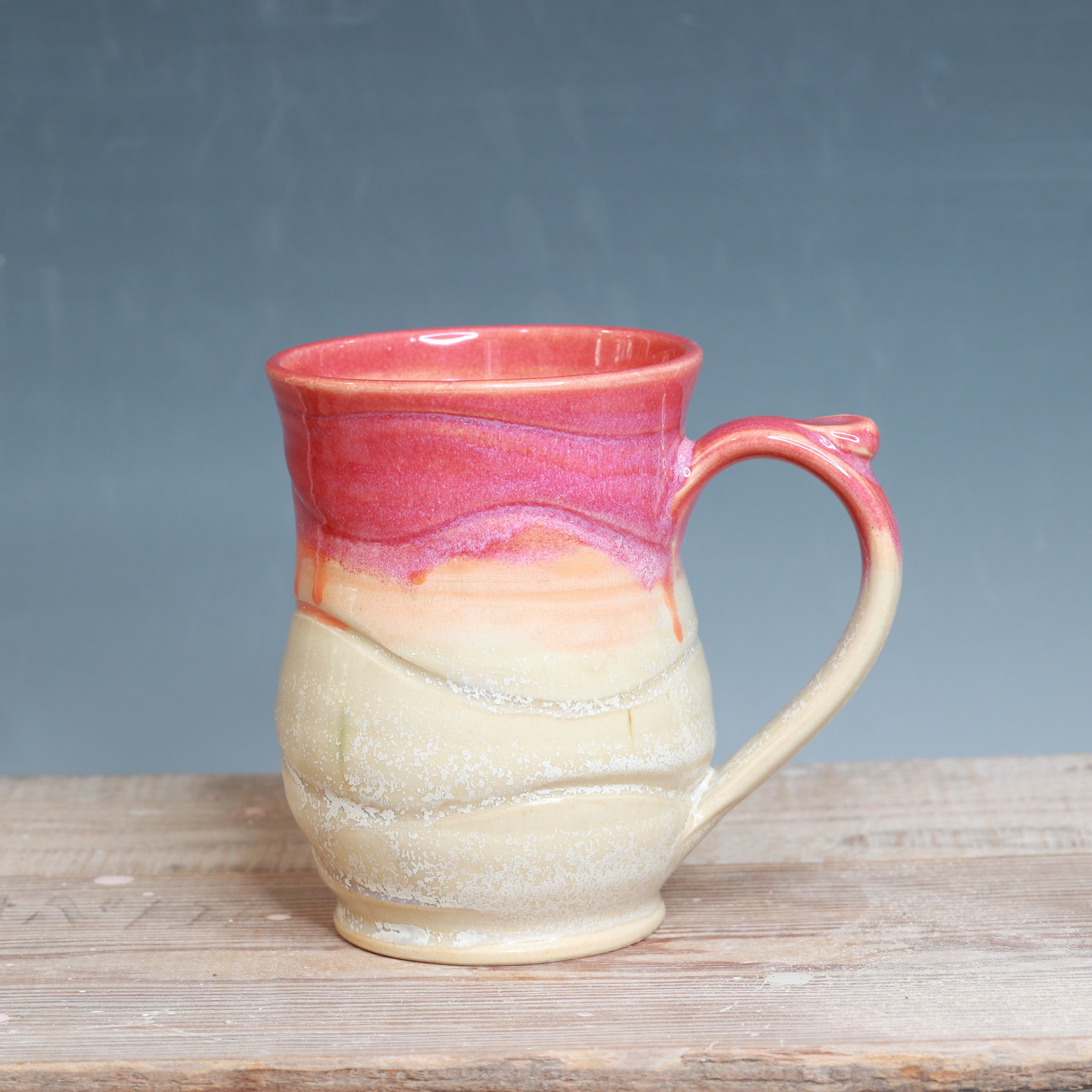 Raspberry Mist and Alabaster Mug 16 oz.