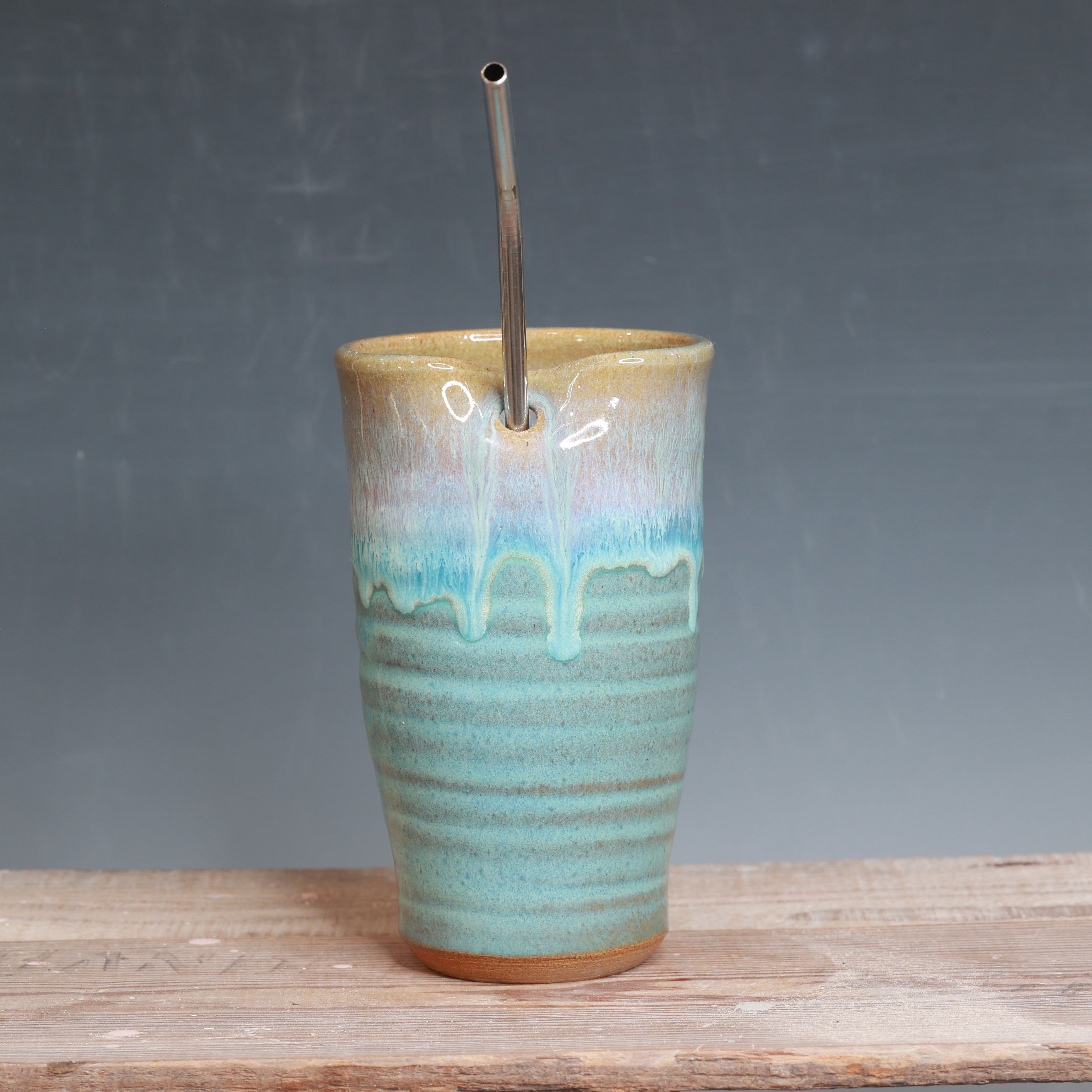 Norse Blue and Alabaster Straw Cup 18 oz.