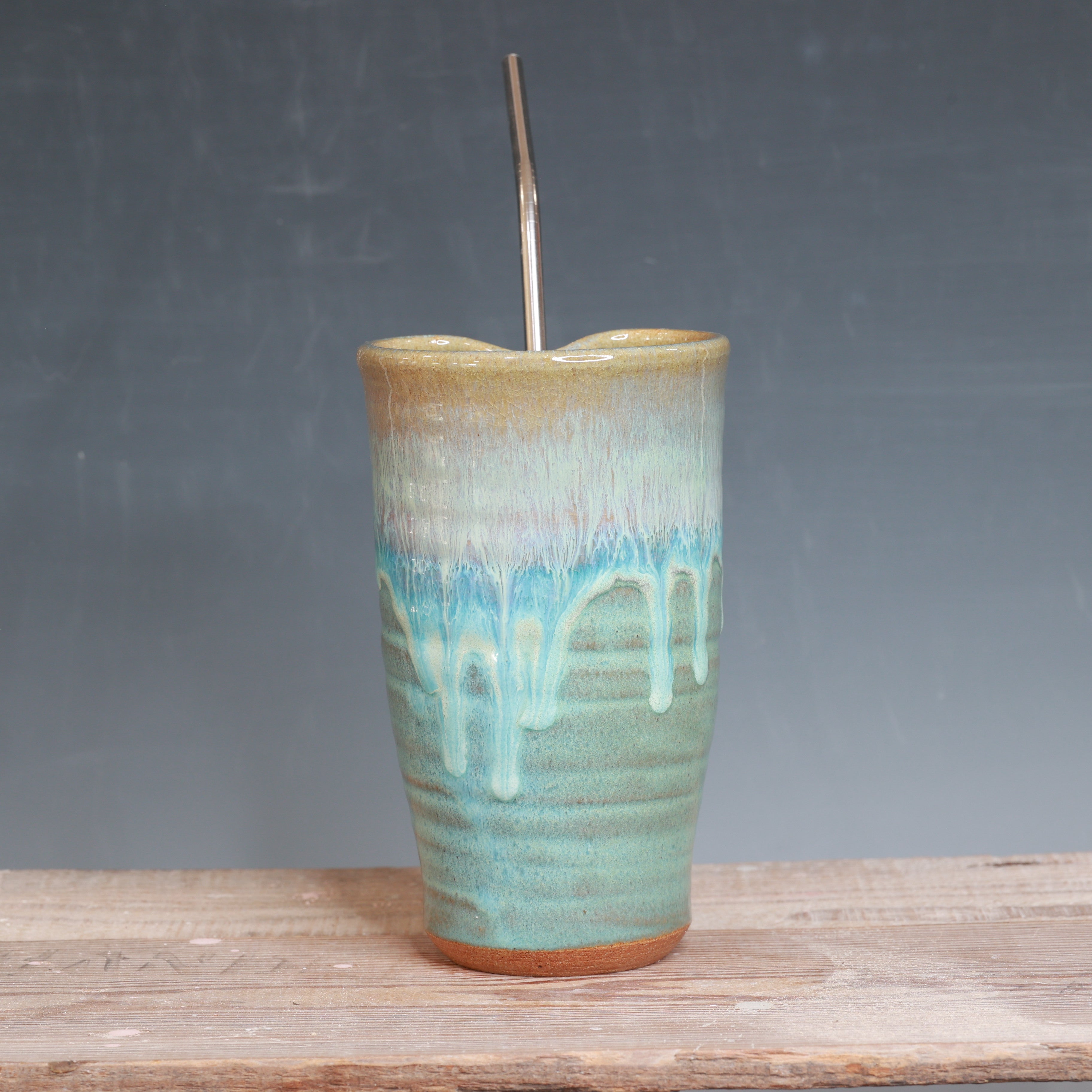 Norse Blue and Alabaster Straw Cup 18 oz.