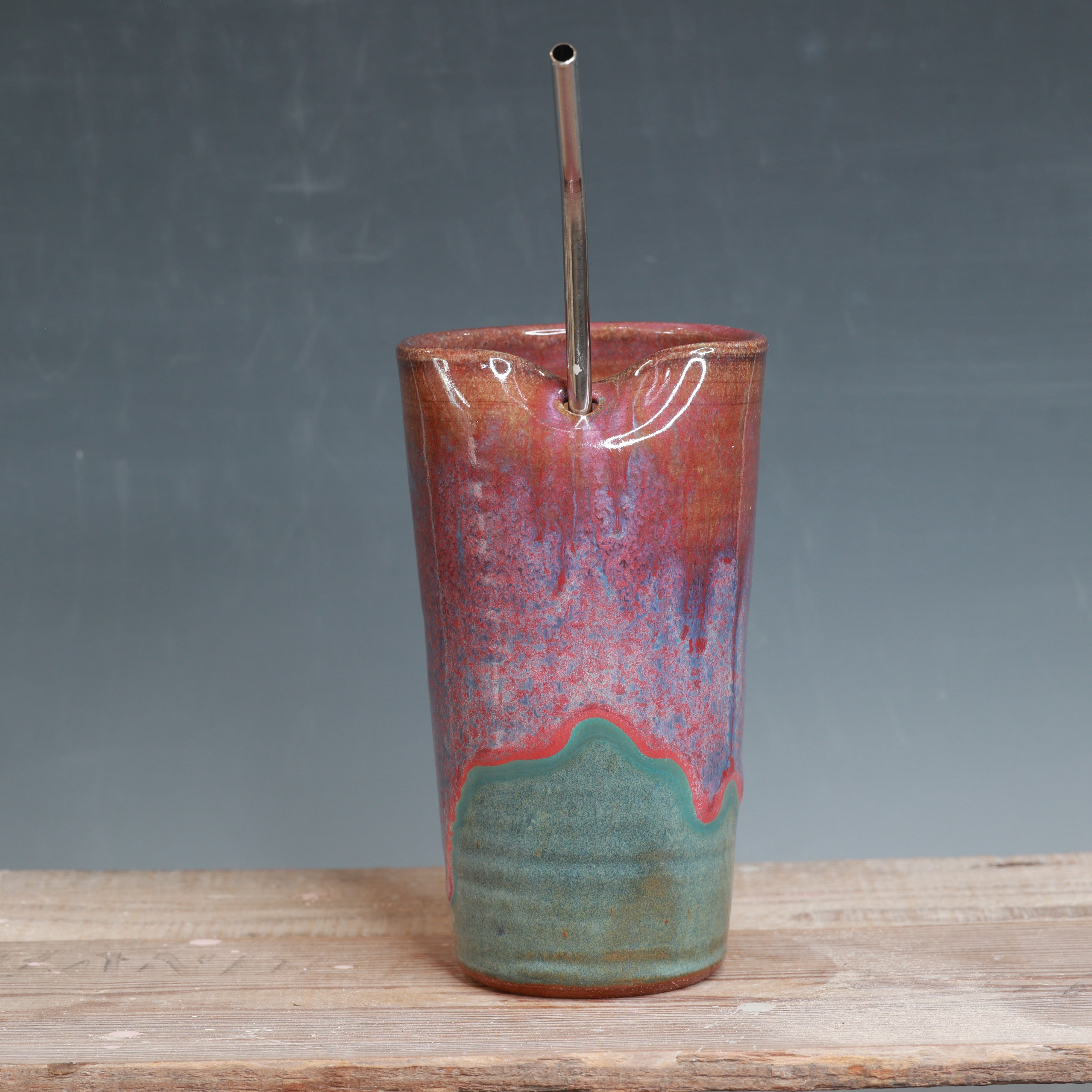 Raspberry Mist and Norse Blue Straw Cup 18 oz.