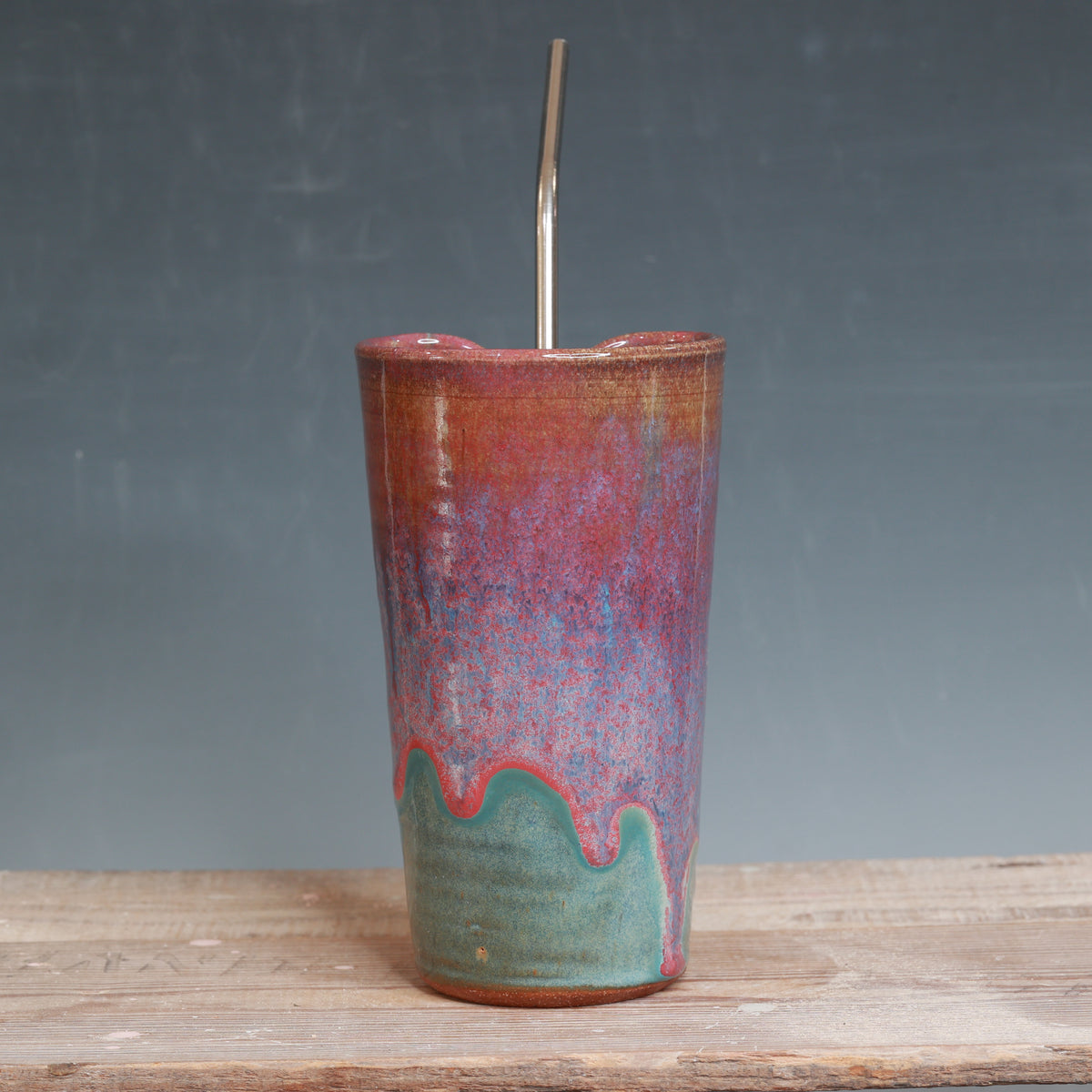 Raspberry Mist and Norse Blue Straw Cup 18 oz.