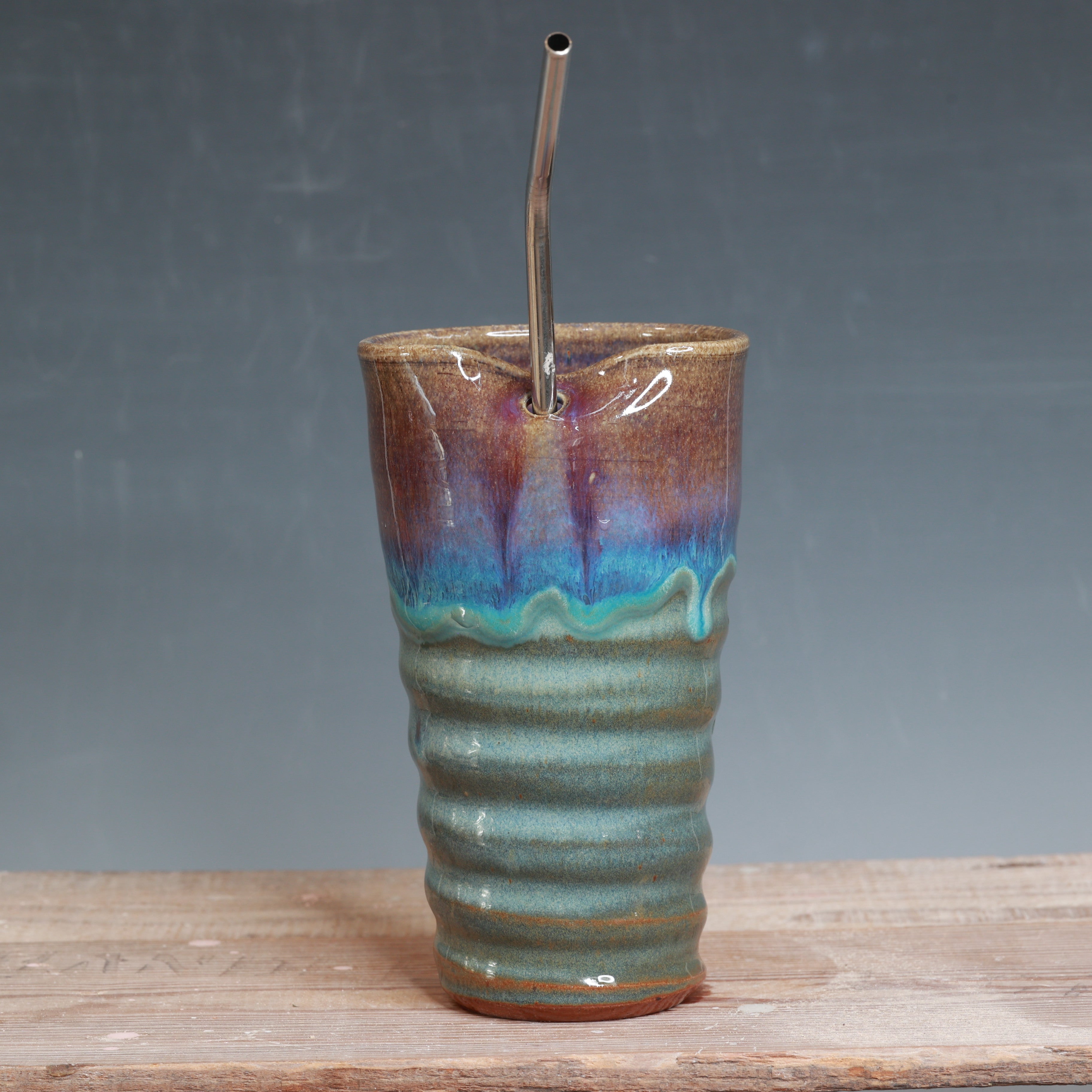 Raspberry Mist and Norse Blue Straw Cup 18 oz.