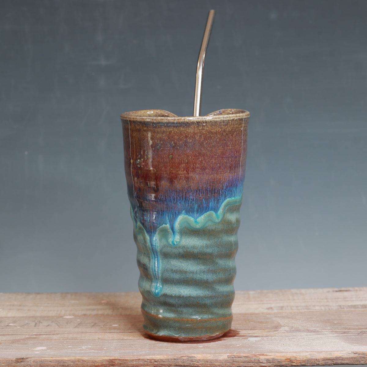 Raspberry Mist and Norse Blue Straw Cup 18 oz.