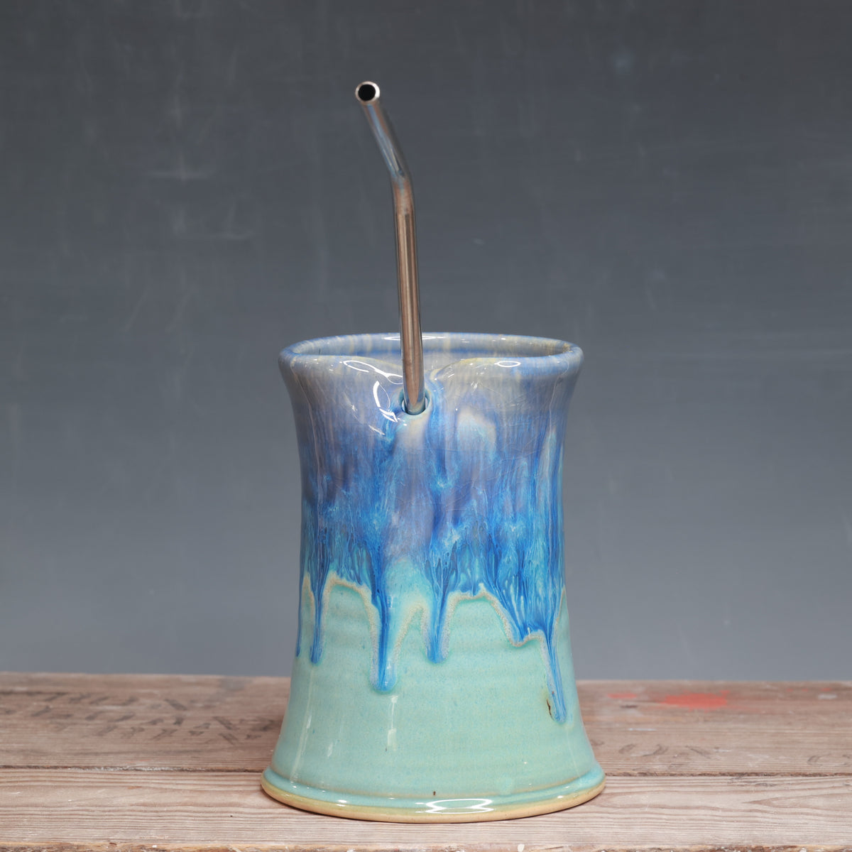 Norse Blue and Alabaster Straw Cup 14 oz.