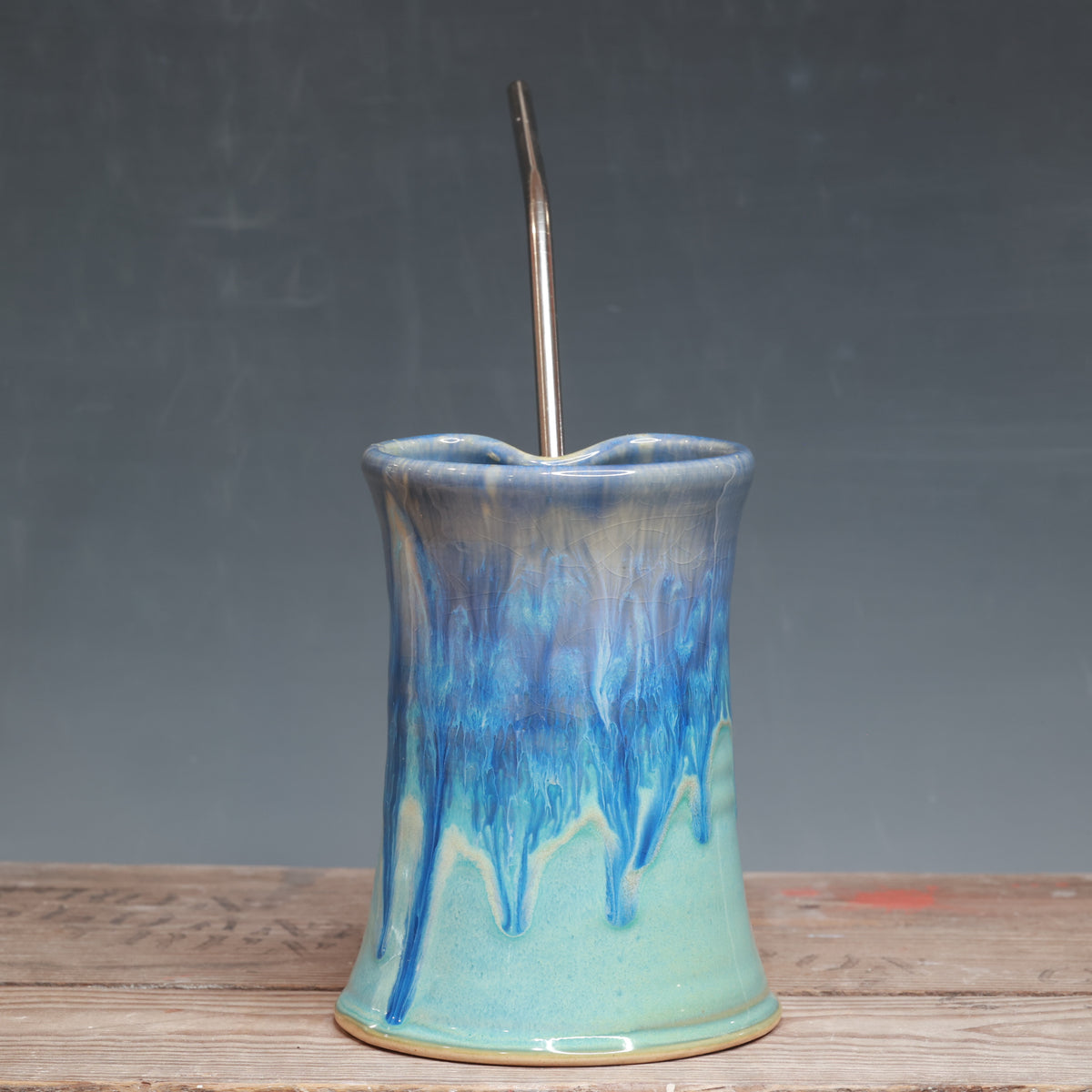 Norse Blue and Alabaster Straw Cup 14 oz.
