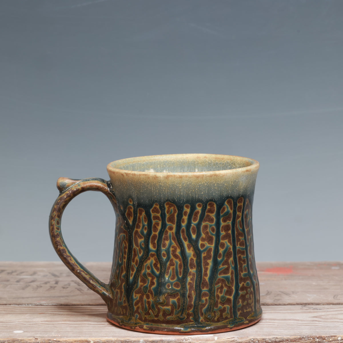 Blue ash and Salt Mug 15-17 oz.