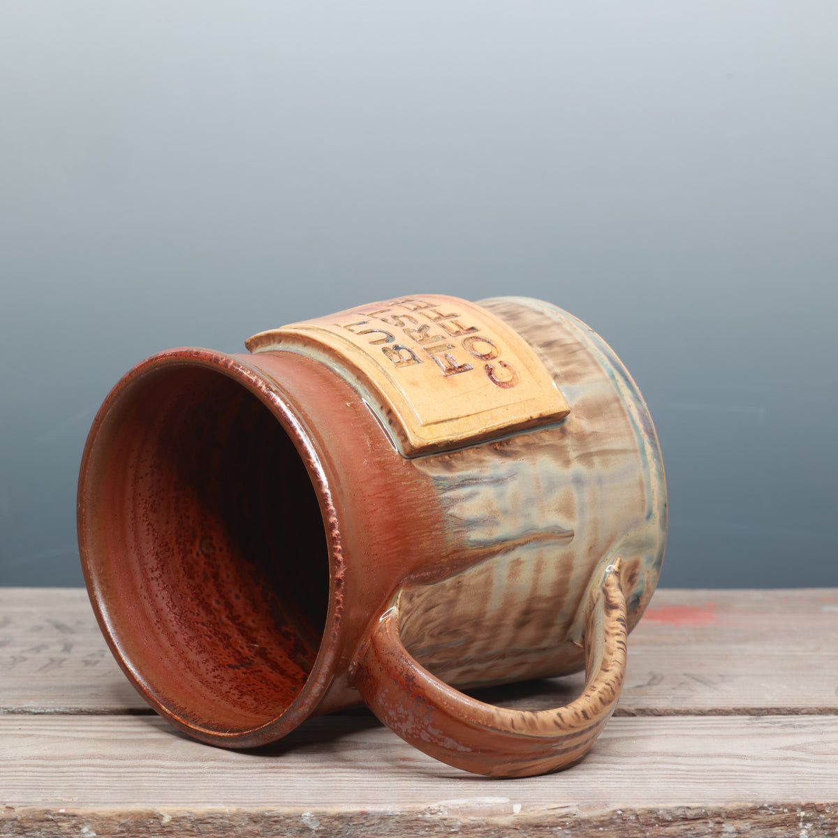 Sandstone and Copper Float But First Coffee Mug 17 oz.