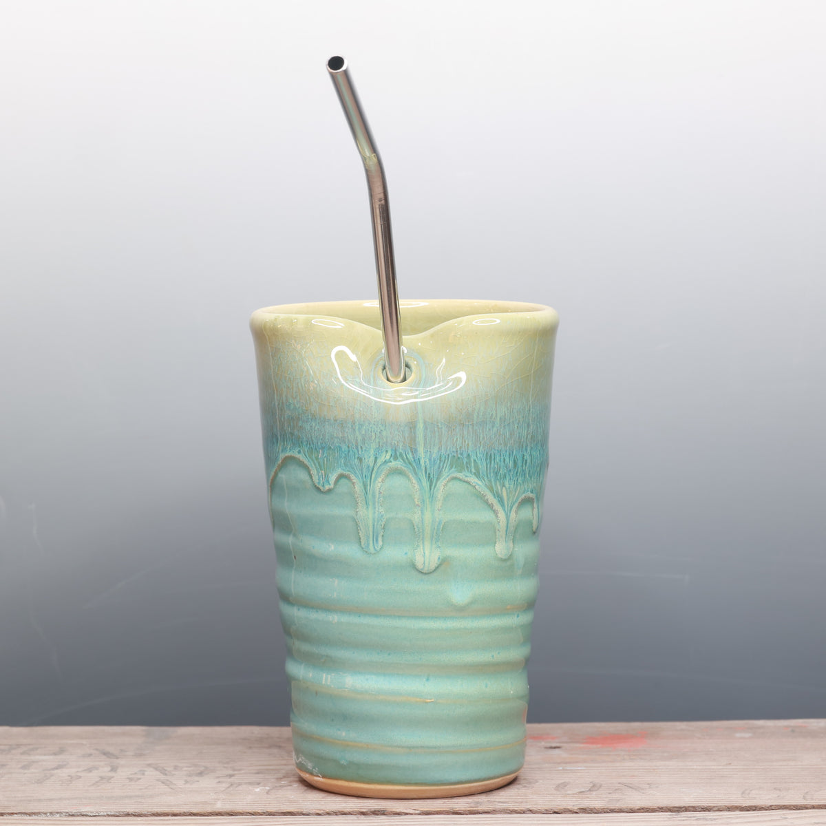 Norse Blue and Alabaster Straw Cup 16 oz.